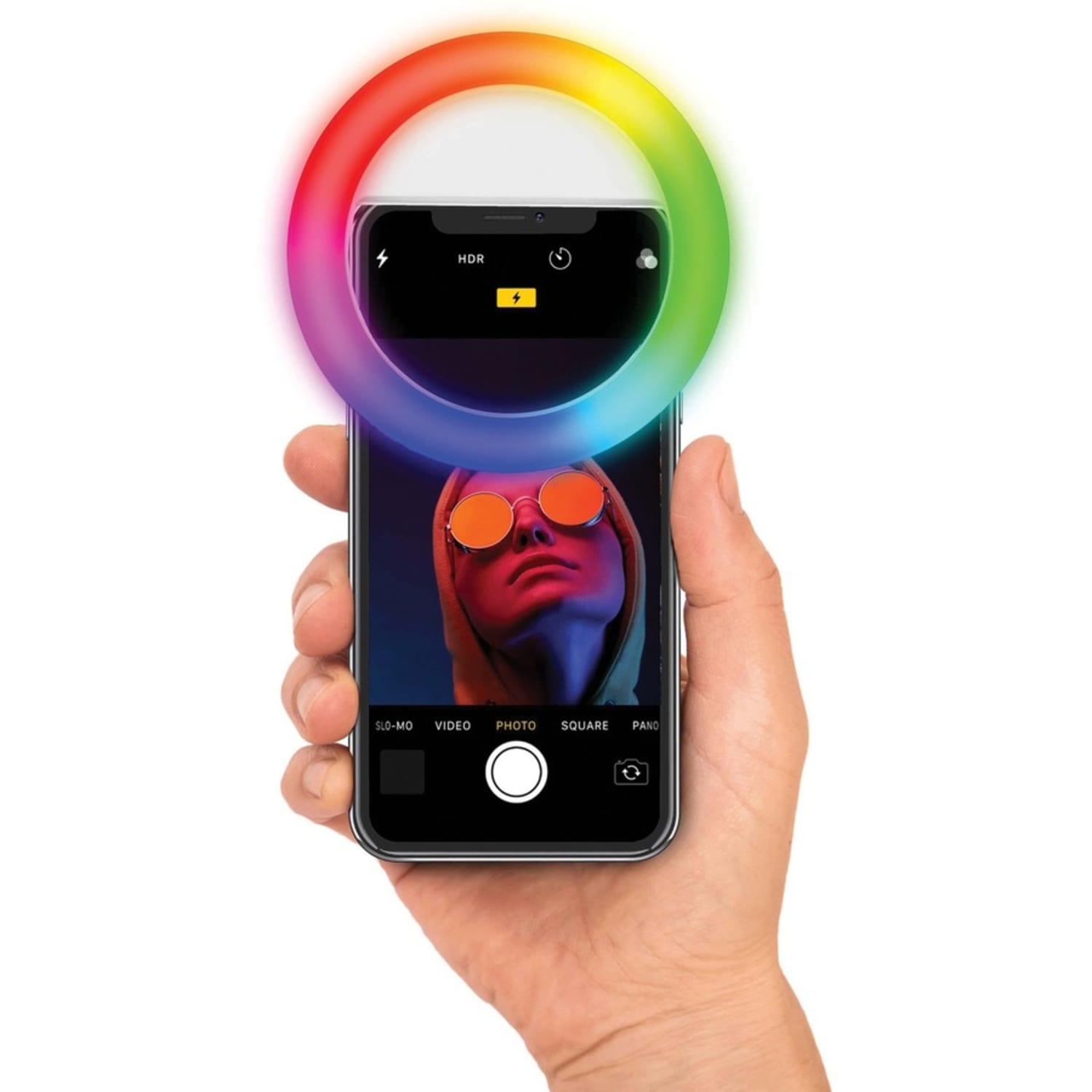 Bower RGB Clip-On Selfie LED Ring Light For Smartphones, 8-3/4inH, 2W, Black - Image 3