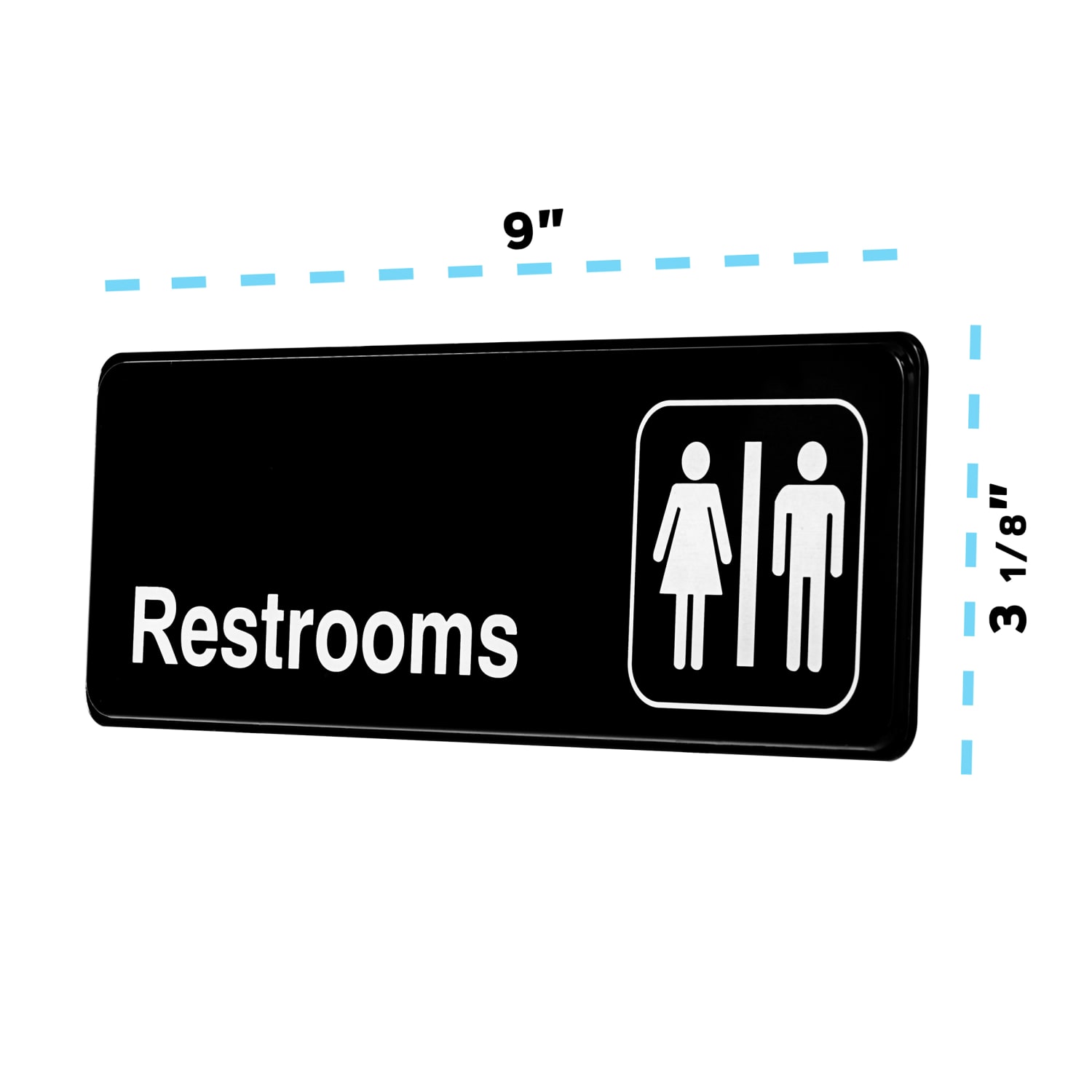 Alpine Unisex Restrooms Signs, 3in x 9in, Black/White, Pack Of 15 signs - Image 4