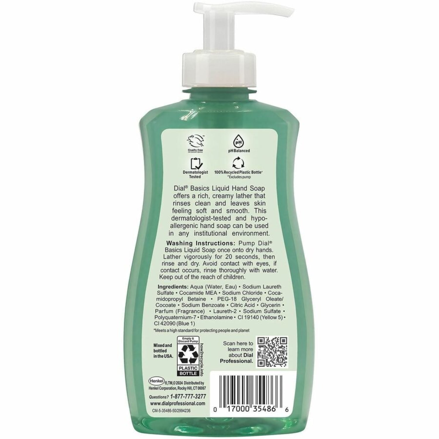Dial Professional Basics Hypoallergenic Liquid Hand Soap, 35488 - Image 5
