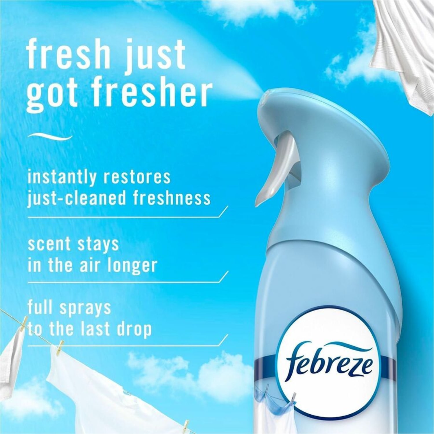 Febreze Air Mist Air Freshener Spray - Spray - 8.1 fl oz (0.3 quart) - Linen & Sky - Odor Neutralizer, Long Lasting - 2/Pack - 3 / Carton - Image 5