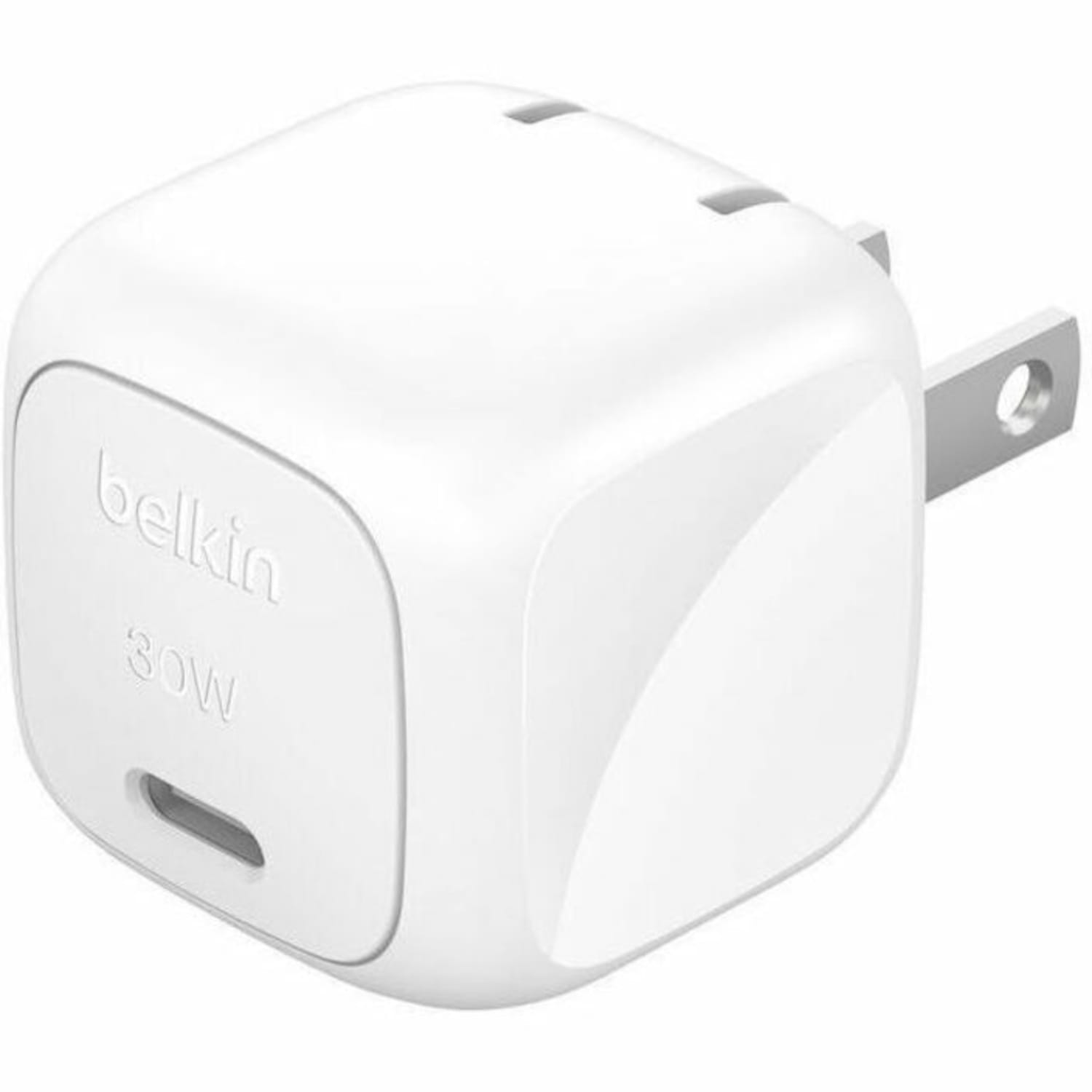Belkin 30W Portable USB-C Wall Charger - 1xUSB-C (30W) - Fast Charge - Power Adapter w/ USB-C to USB-C Cable - White - 30 W - 3.30 ft Cable - Image 3