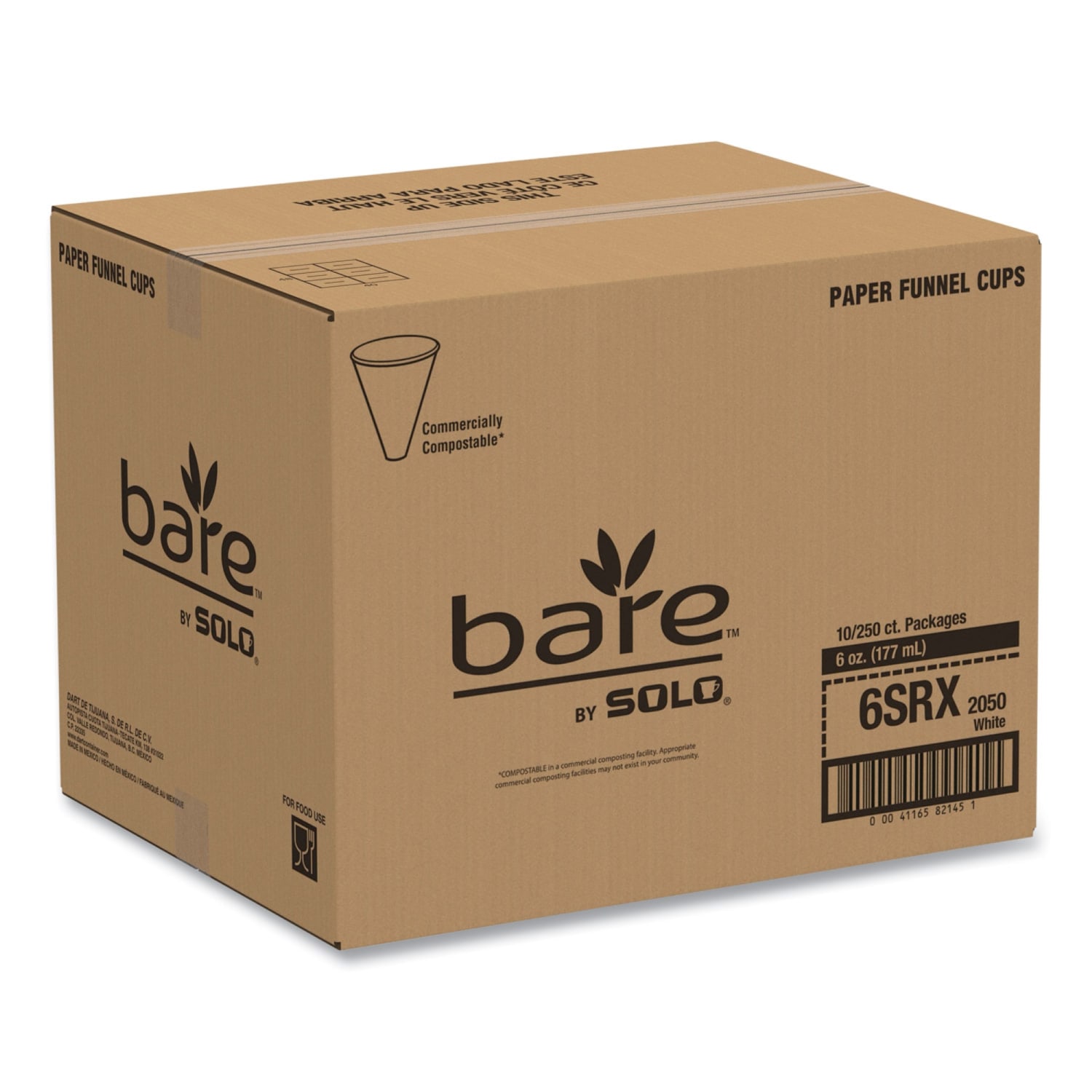 Solo Cup Bare Eco-Forward Treated Paper Funnel Cups, ProPlanet Seal, 6 Oz, White, Bag Of 250 Cups, Carton Of 10 Bags - Image 4