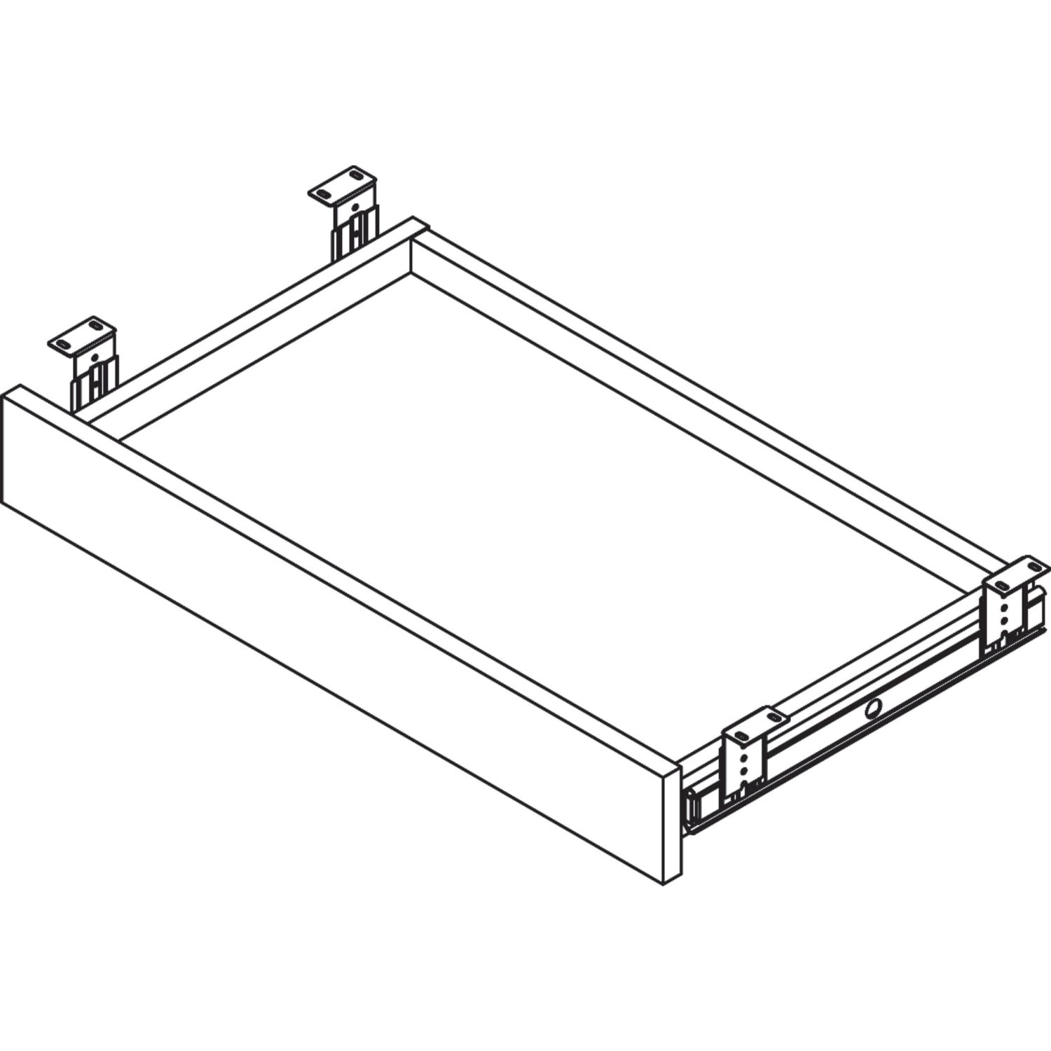 Lorell Laminate Universal Center Drawer, 5-1/8inH x 28-7/16inW x 16-3/4inD, Cherry - Image 4