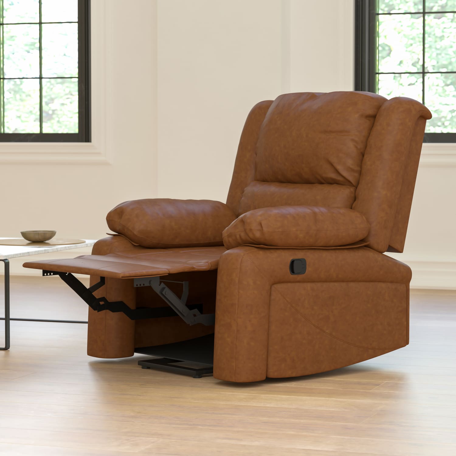 Flash Furniture Harmony Series Leathersoft Recliner Accent Chair Cognac PopularChairscom Flash Furniture Harmony Series Leathersoft Recliner Accent Chair Cognac PopularChairscom