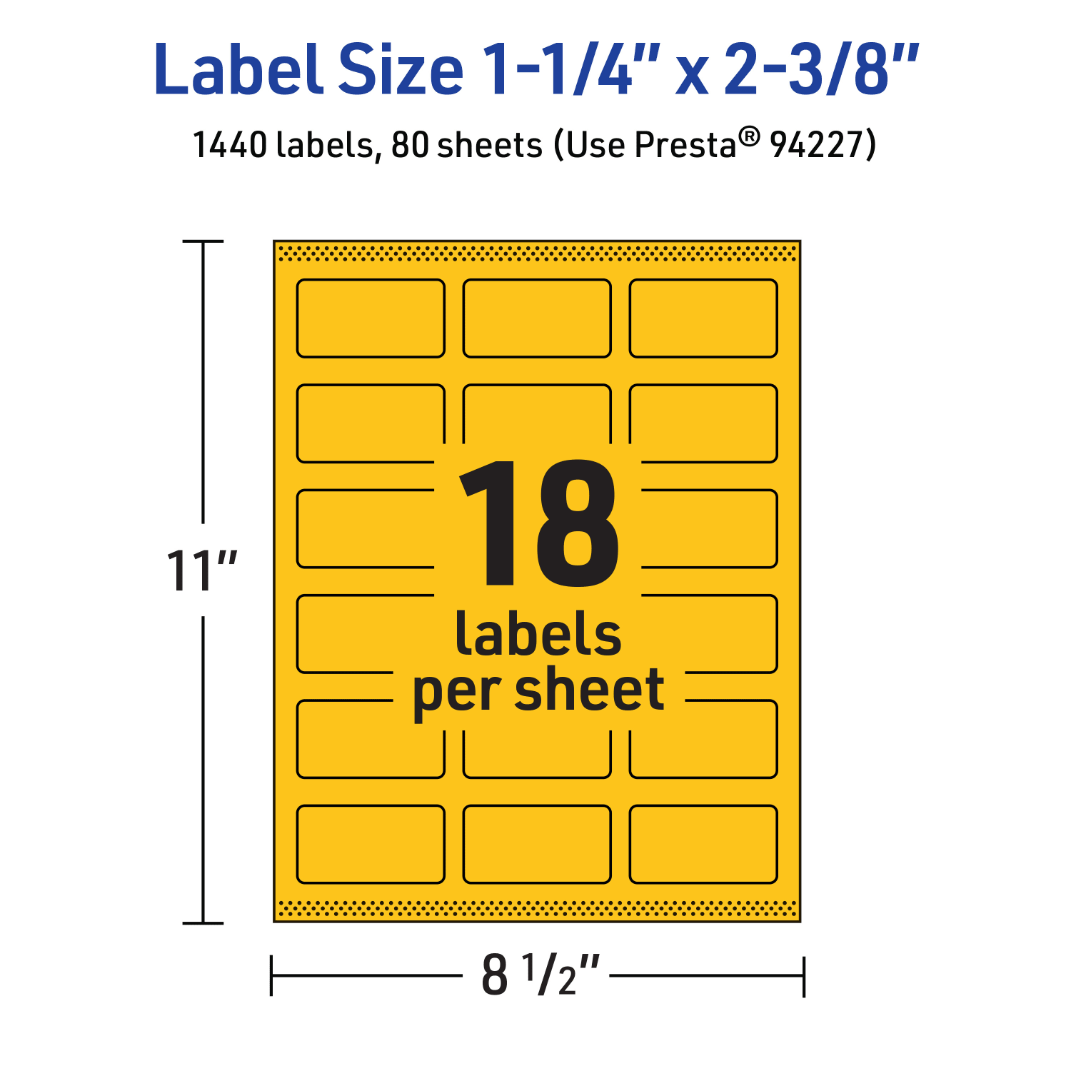 Avery Print-To-The-Edge Labels With Sure Feed Technology And Easy Peel, 94227-BYP80, Rectangle, 1-1/4in x 2-3/8in, Matte Bright Yellow, Pack of 1440 - Image 6