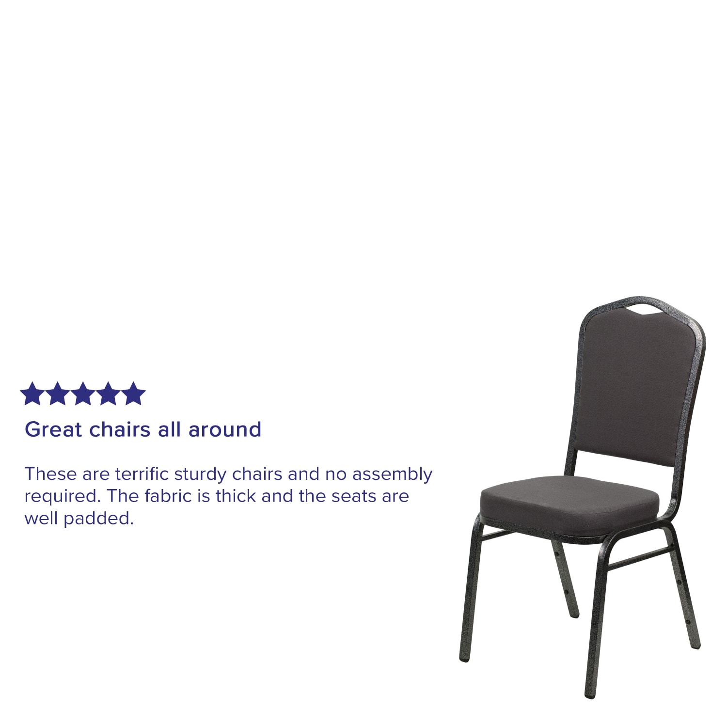 Flash Furniture HERCULES Fabric Crown Back Stacking Banquet Chair GraySilver PopularChairscom