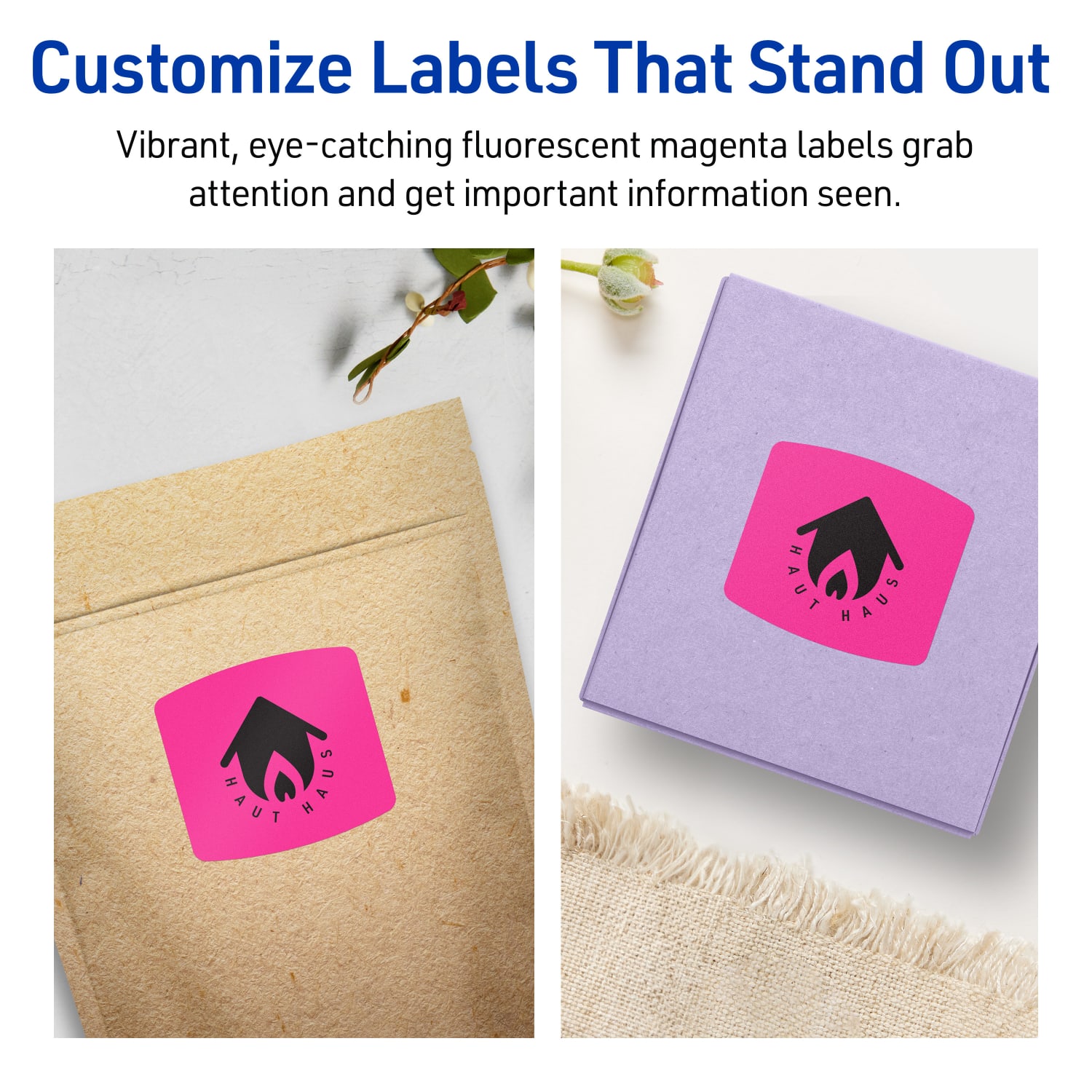 Avery Print-To-The-Edge Labels With Sure Feed Technology, 94124-NMP10, Arched Square, 2in x 2-3/16in, Matte Neon Magenta, Pack of 120 - Image 4