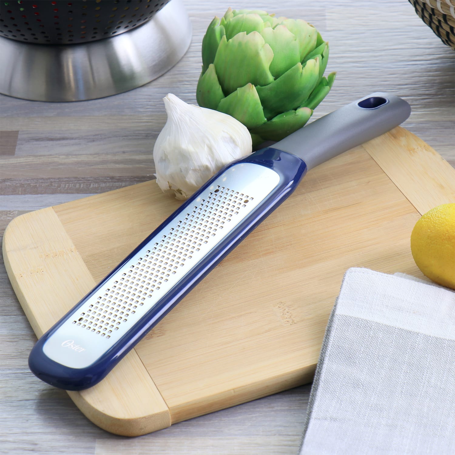 Oster Bluemarine Stainless Steel Long Grater, Blue - Image 4
