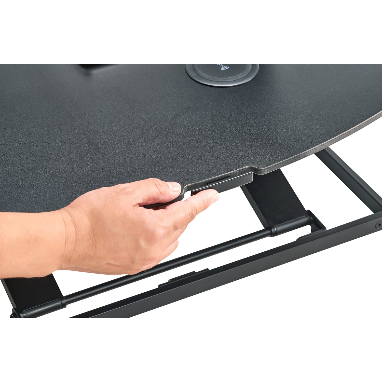 Bostitch Manual Standing Desk Riser, 15-3/4inH x 31inW x 22inD, Black - Image 6