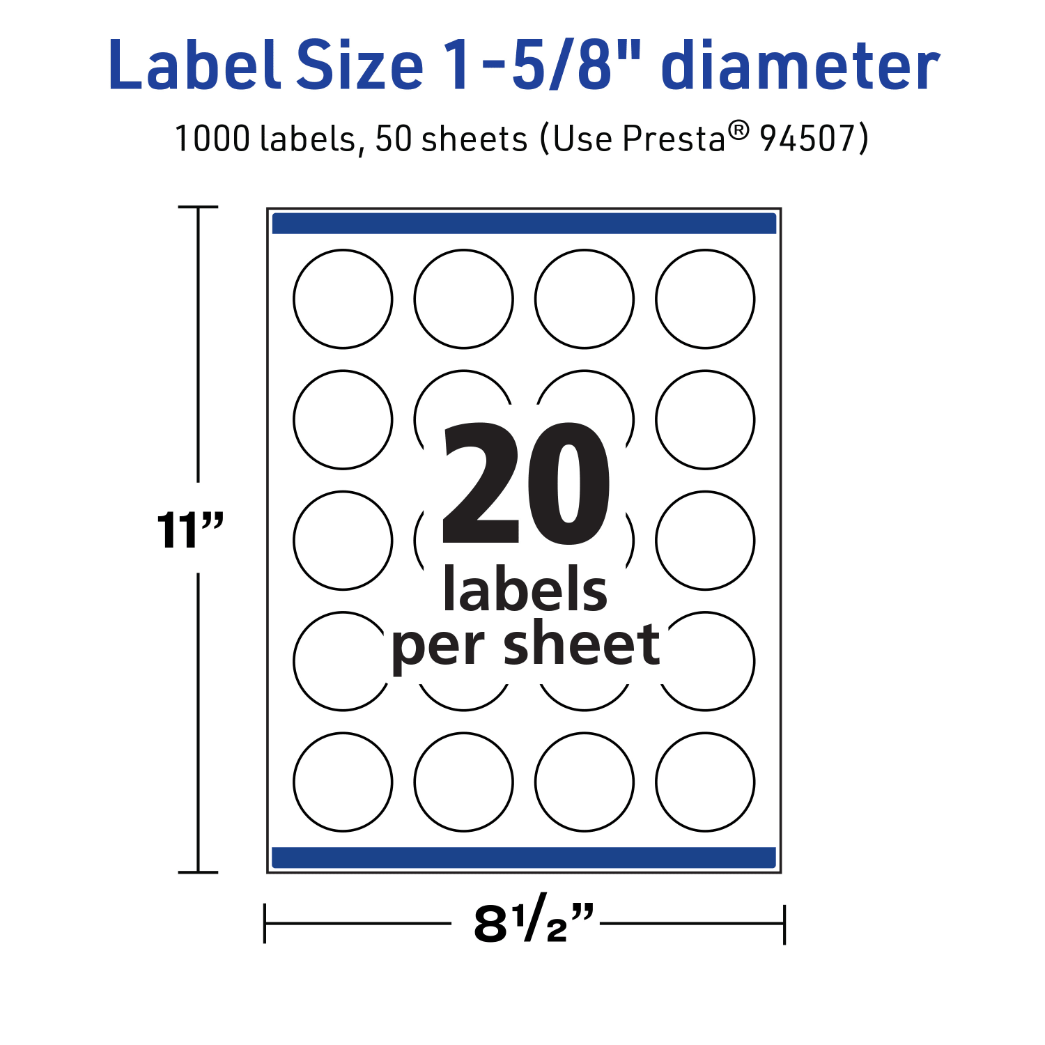 Avery Print-To-The-Edge TrueBlock Labels With Sure Feed, 94507-TWMP50, Round, 1-5/8in, Matte White, Pack Of 1000 - Image 6