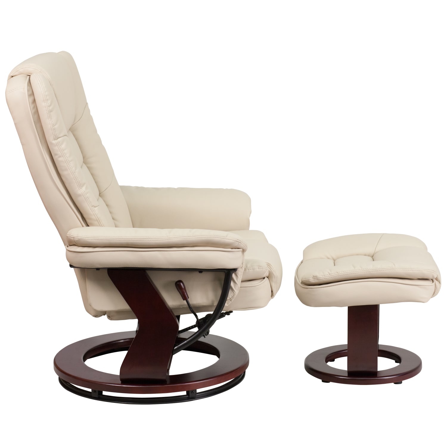 Flash Furniture LeatherSoft™ Faux Leather Recliner And Ottoman BeigeMahogany PopularChairscom Flash Furniture LeatherSoft™ Faux Leather Recliner And Ottoman BeigeMahogany PopularChairscom