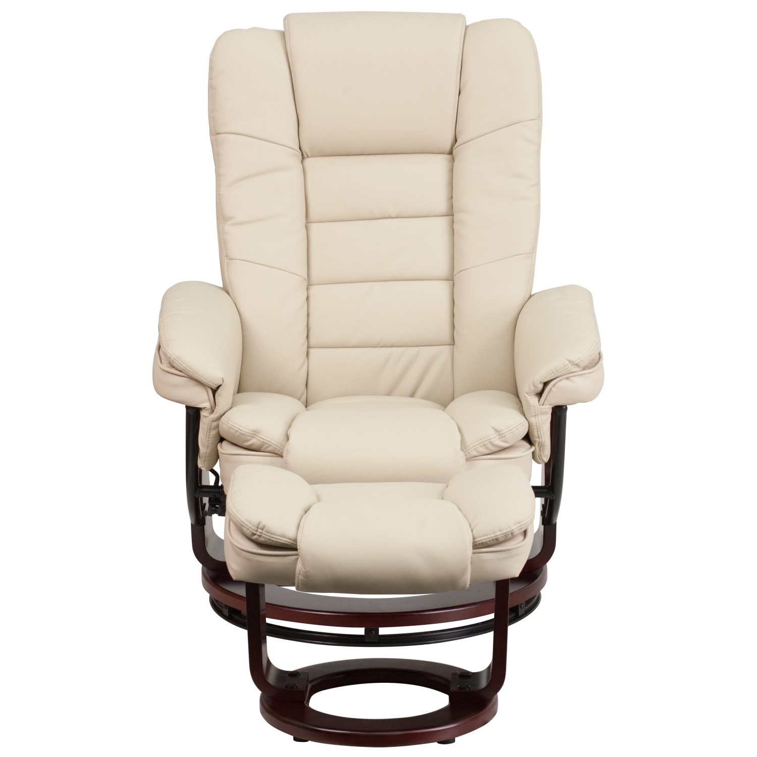 Flash Furniture LeatherSoft™ Faux Leather Recliner And Ottoman BeigeMahogany PopularChairscom Flash Furniture LeatherSoft™ Faux Leather Recliner And Ottoman BeigeMahogany PopularChairscom