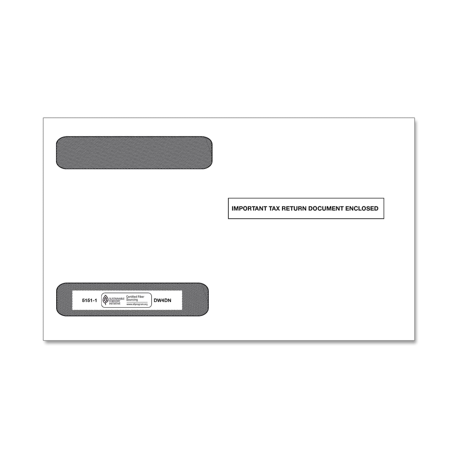 ComplyRight Double-Window Envelopes For W-2 (5218) Tax Forms, 5-5/8in x 9in, Moisture-Seal, White, Pack Of 100 Envelopes