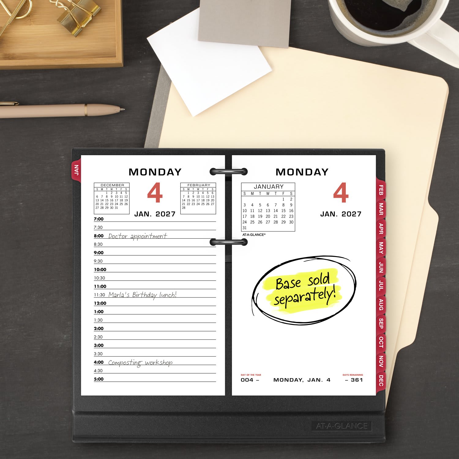 AT-A-GLANCE 2027 Daily Loose-Leaf Desk Calendar Refill With Weekends, Standard, 3 1/2in x 6in - Image 3