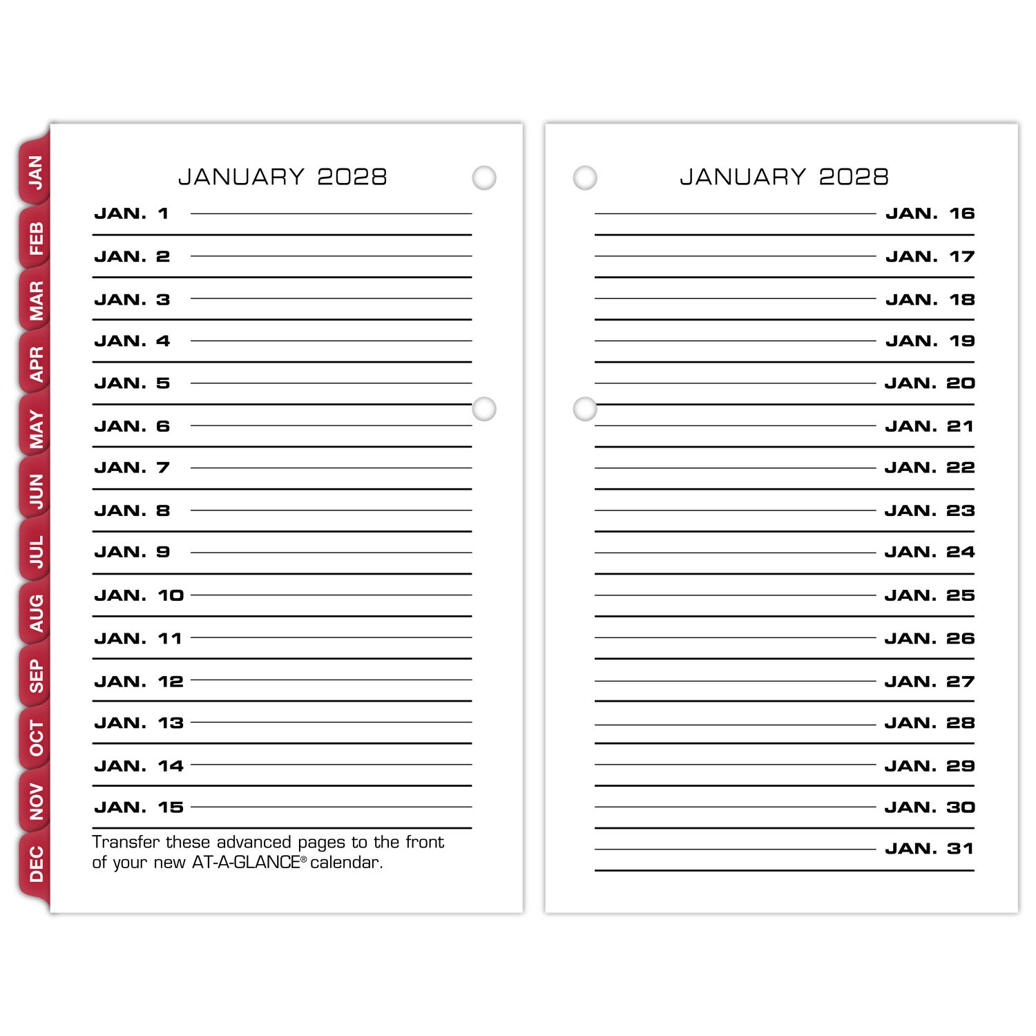 AT-A-GLANCE 2027 Daily Loose-Leaf Desk Calendar Refill With Weekends, Standard, 3 1/2in x 6in - Image 5