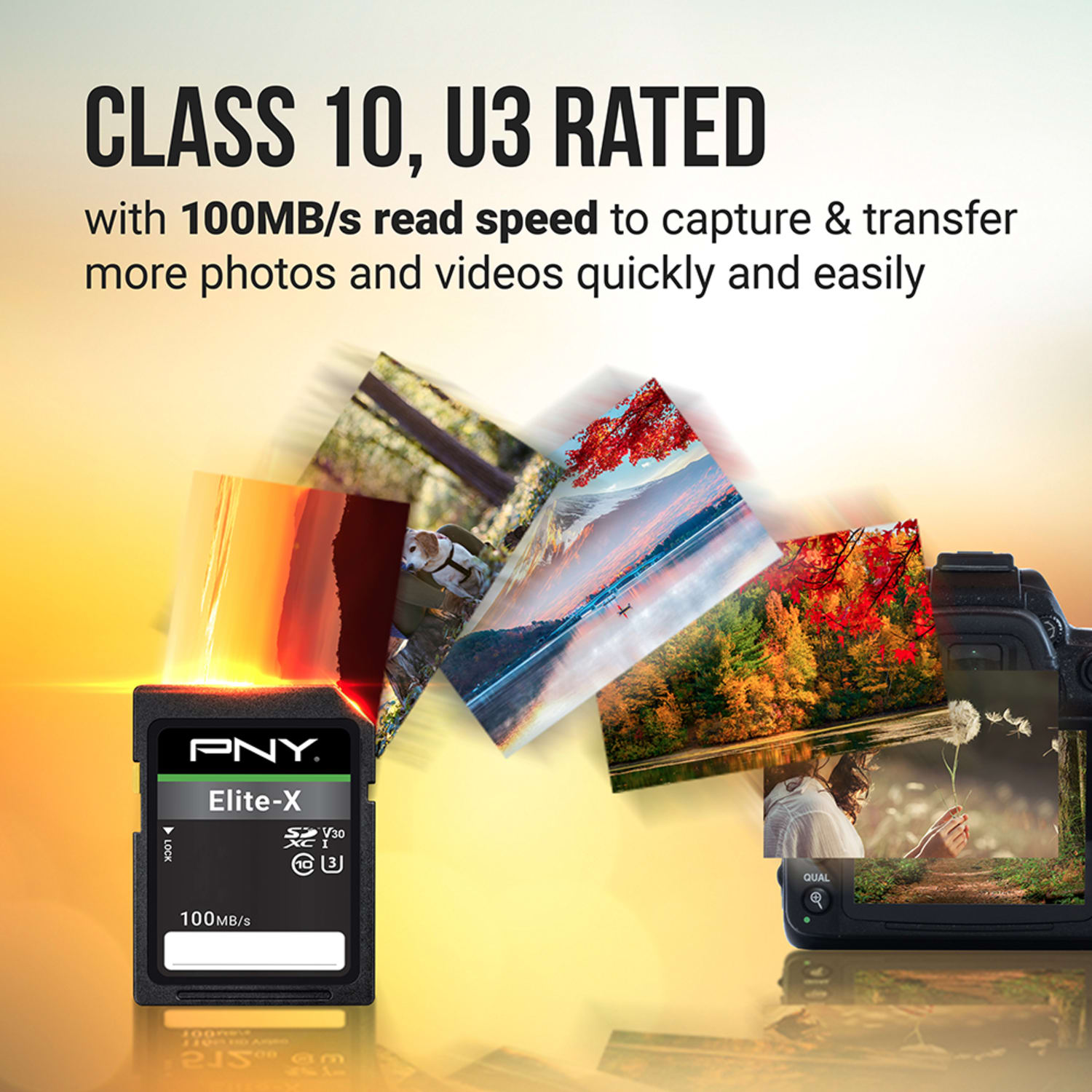 PNY Elite-X Class 10 U3 V30 SDXC Memory Card, 128GB, P-SD128U3100EX-GE - Image 4