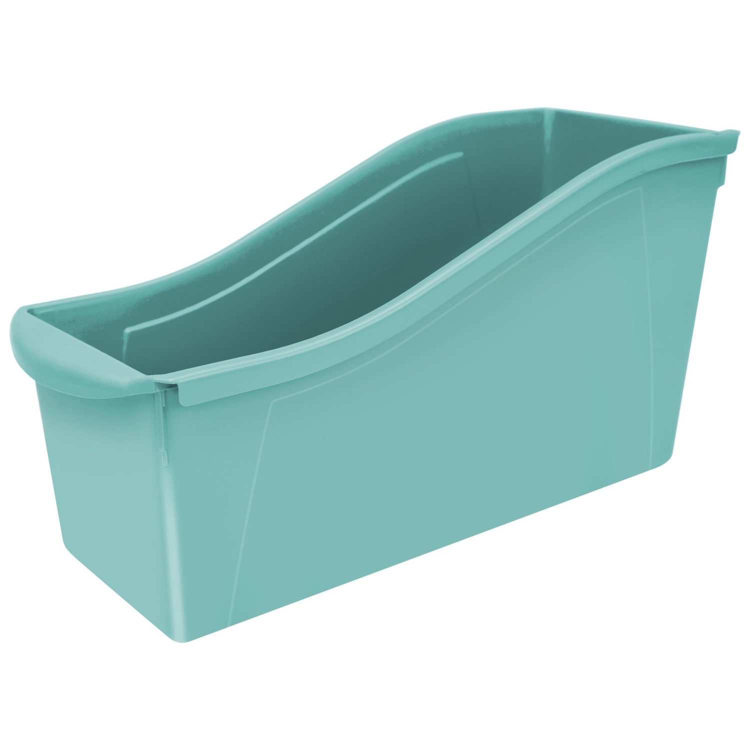 Storex Large Book Bins, 12inH x 5-1/4inW x 7inD, Teal, Pack Of 6 Bins - Image 3