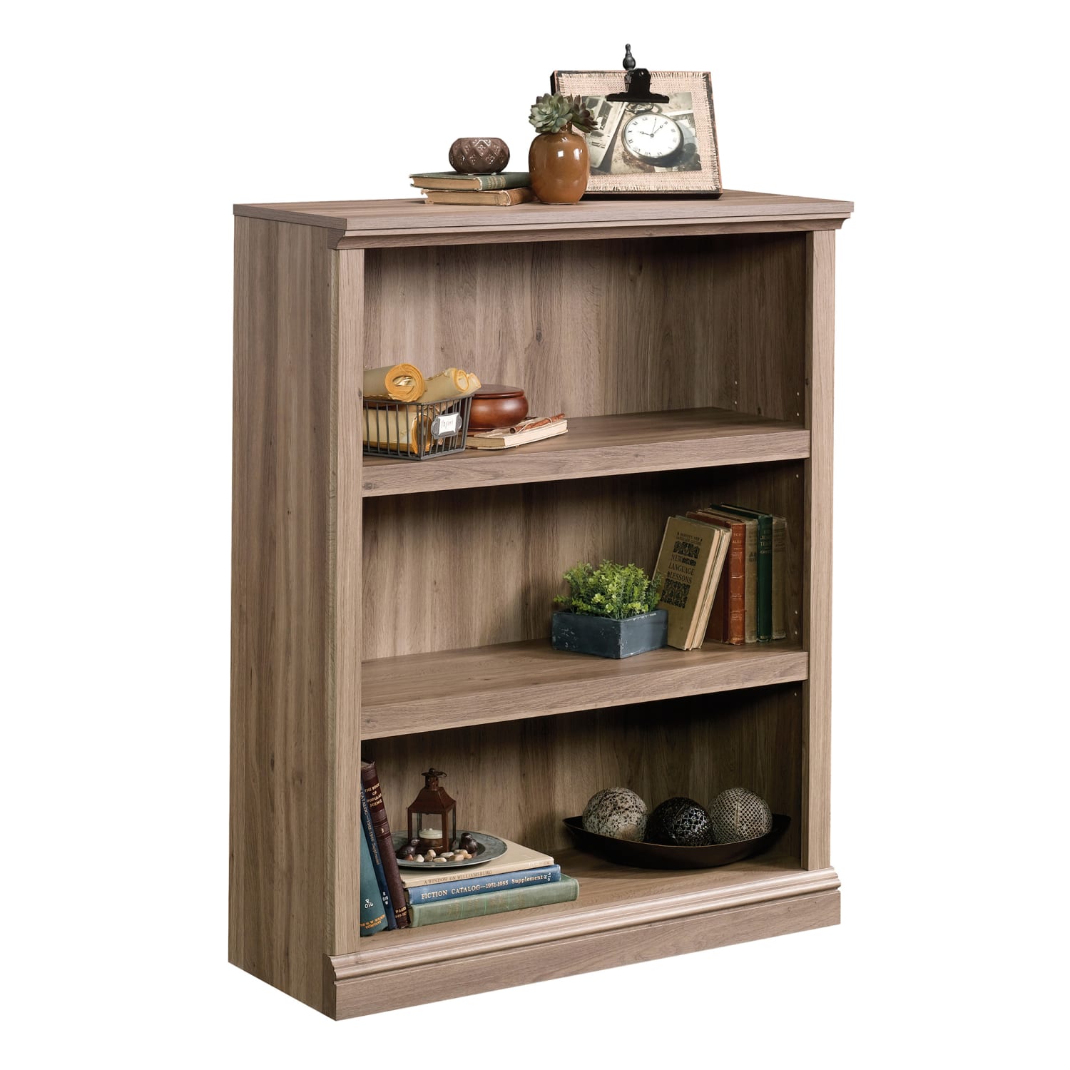 Sauder Select 44inH 3-Shelf Bookcase, Salt Oak - Image 3