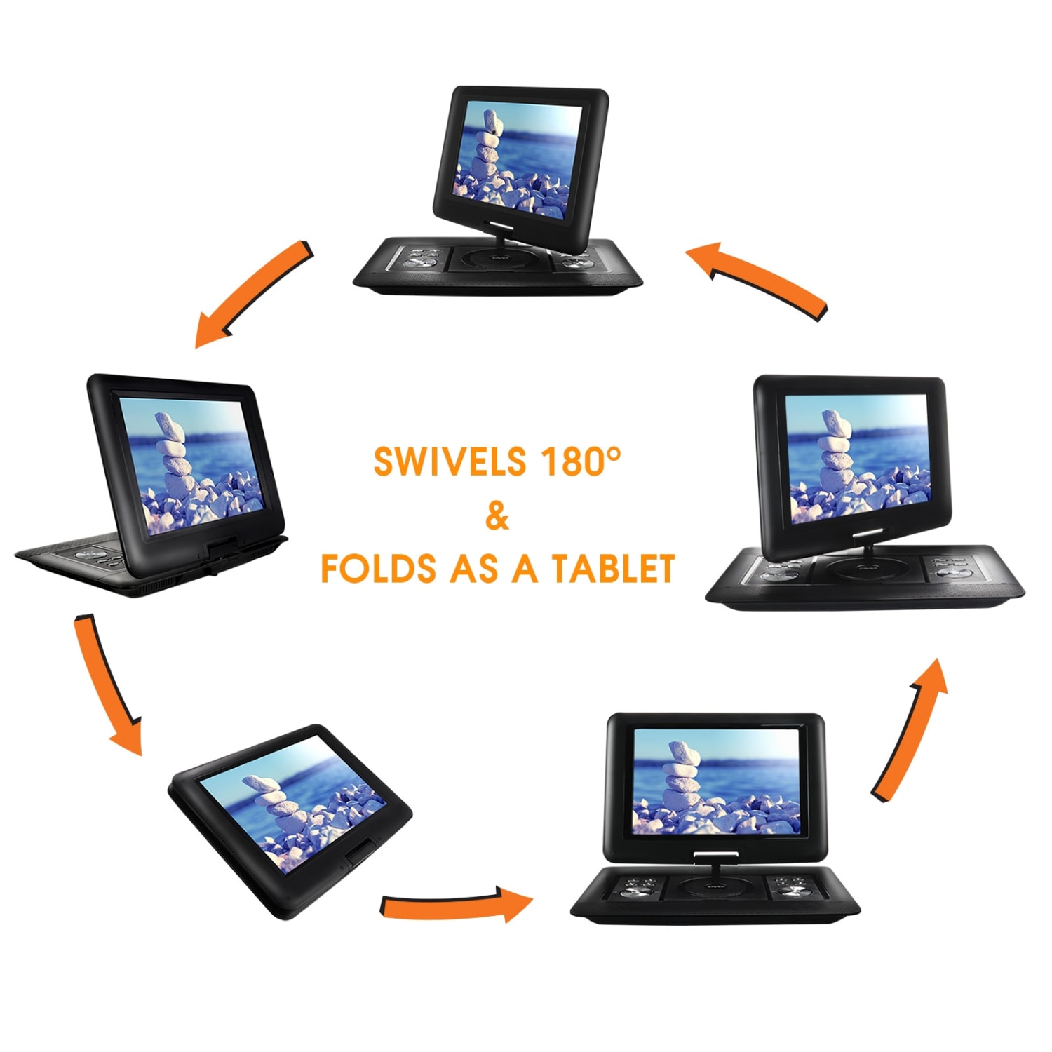 Trexonic Portable 14.1in DVD Player With Screen - Image 5