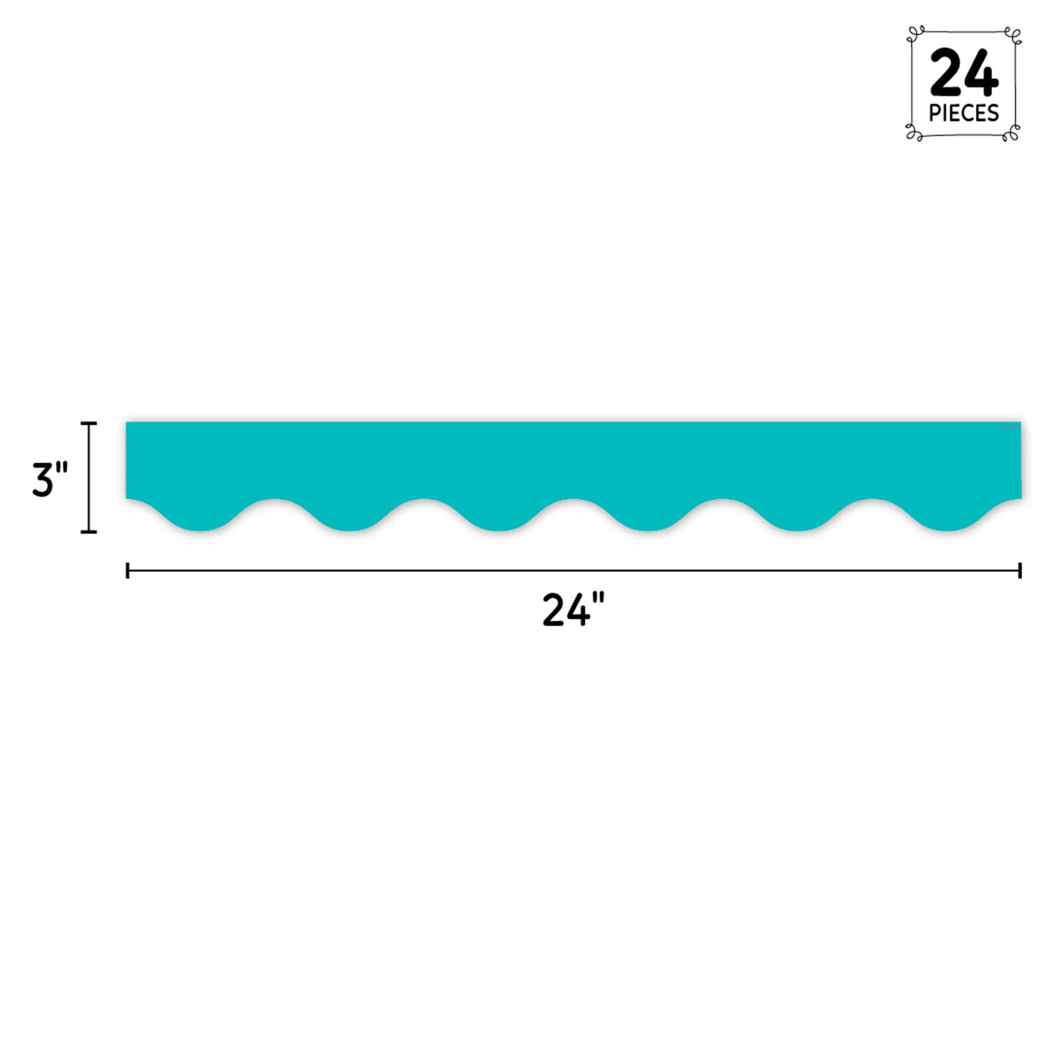 Creative Teaching Press EZ Border, 3in x 24in Strips, Core Decor Turquoise Wavy, 48 Feet Per Pack, Set Of 3 Packs - Image 4