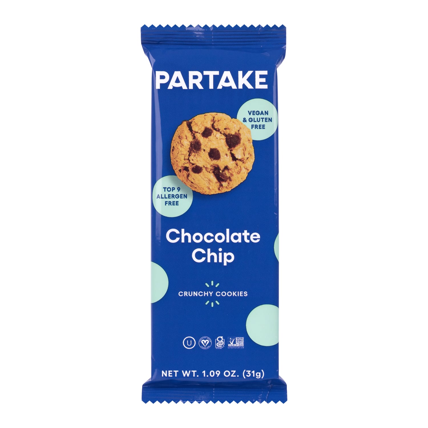 Partake Crunchy Chocolate Chip Cookie Snack Pack, 1.09 Oz, Pack Of 24 Cookies - Image 4