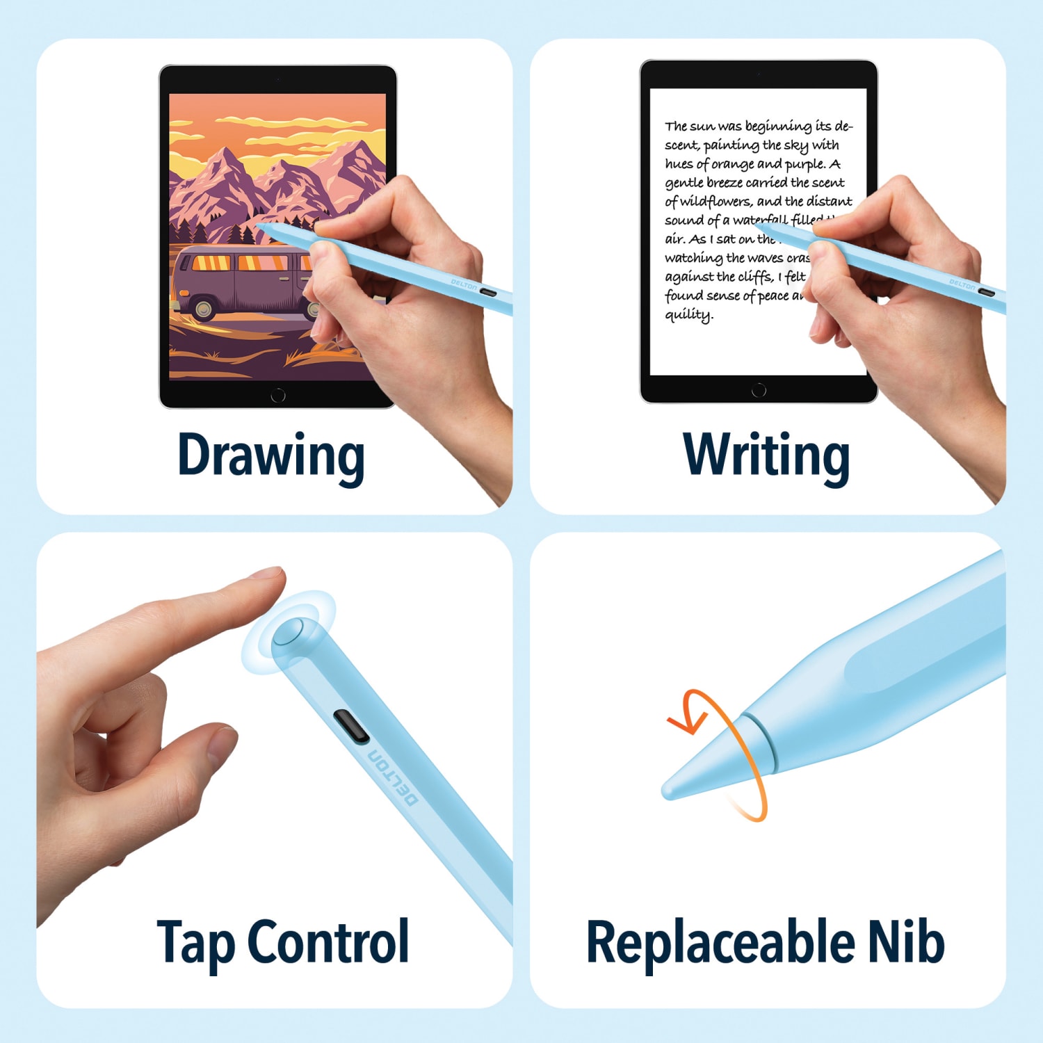 Delton DAP7 Stylus Pen, Blue, Total Qty 1 - Image 4
