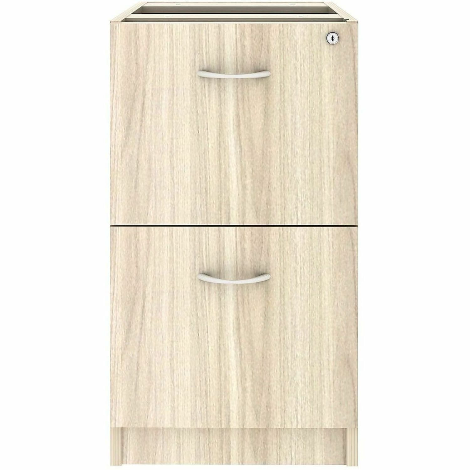 Lorell Essentials 2-Drawer Fixed Pedestal File Cabinet - 15.5in Width x 21.9in Depth x 28.5in Height for File - Modern Elm - Assembly Required - 1 Each - Image 3