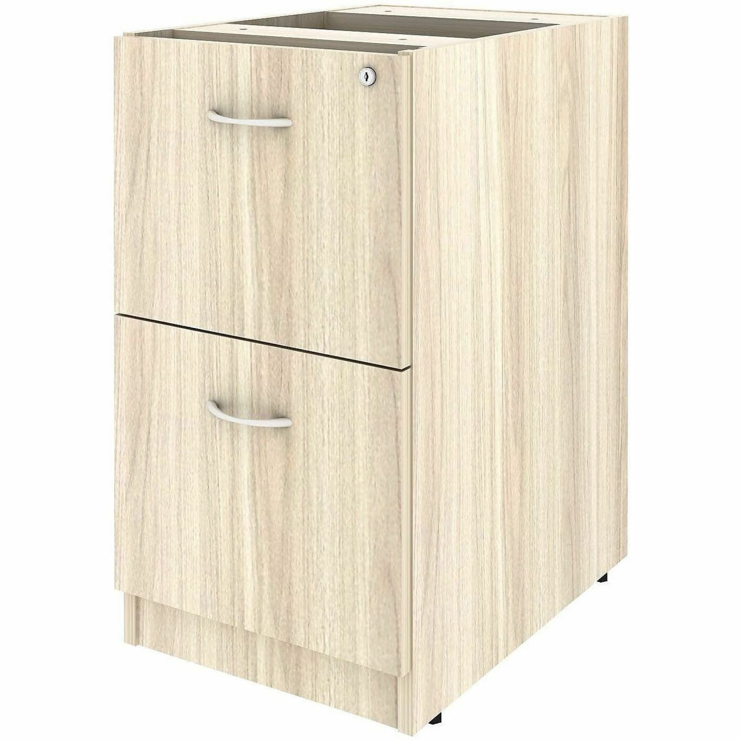 Lorell Essentials 2-Drawer Fixed Pedestal File Cabinet - 15.5in Width x 21.9in Depth x 28.5in Height for File - Modern Elm - Assembly Required - 1 Each - Image 4