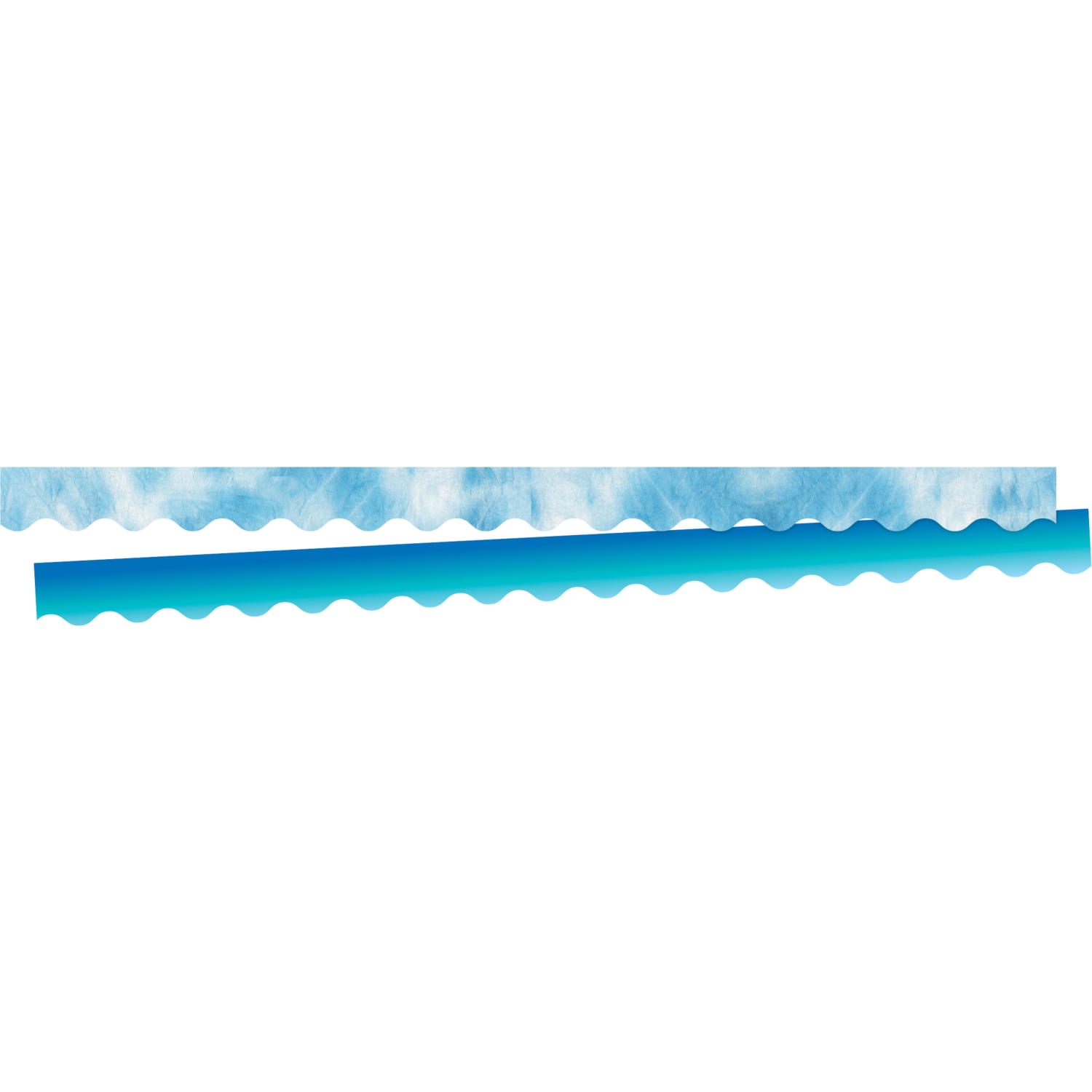 Barker Creek Double-Sided Scalloped-Edge Border Strips, 2-1/4in x 36in, Blue Tie-Dye, Pack Of 39 Strips - Image 3