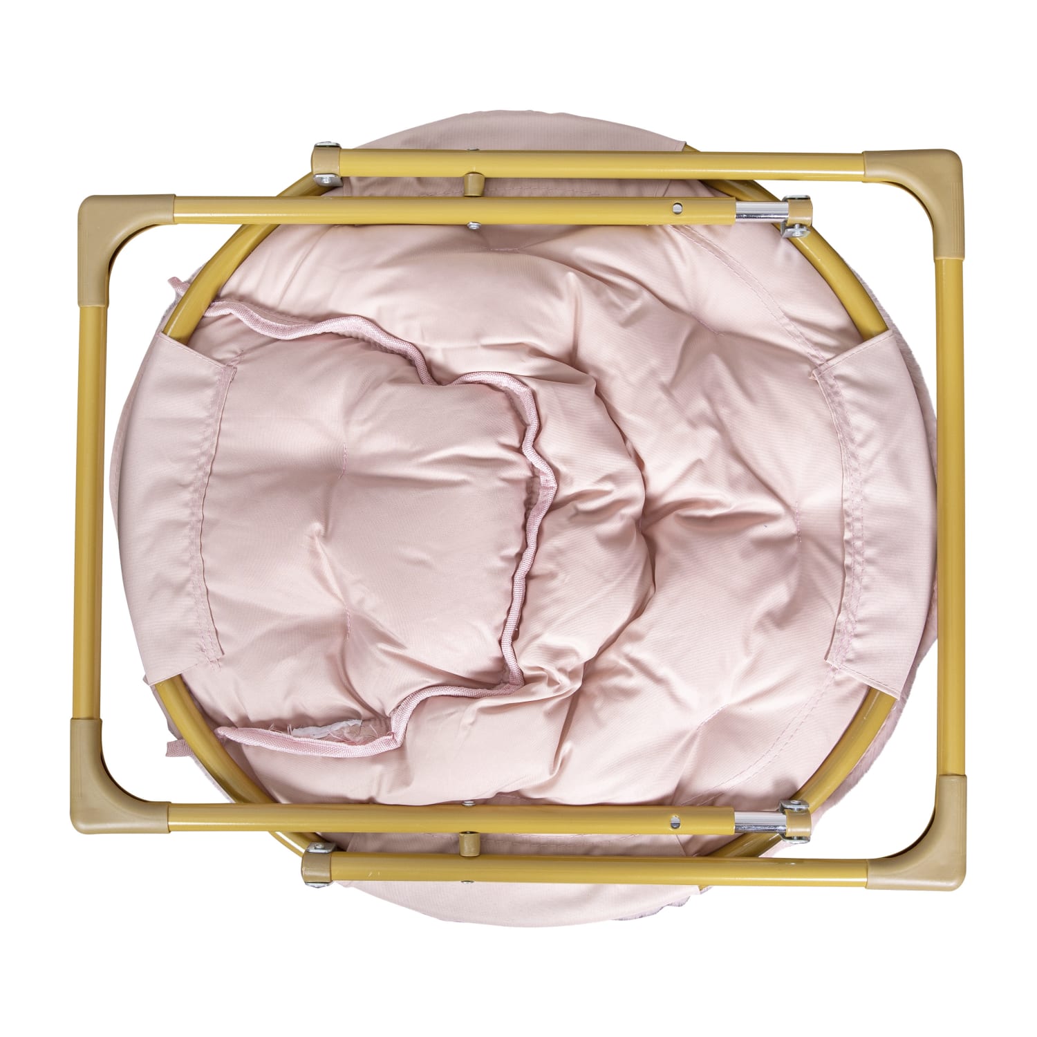 Flash Furniture Gwen  23in Kids Cozy Mini Folding Saucer Chair Faux Fur Moon Chair for Toddlers and Bedroom Blush Faux FurSoft Gold Frame PopularChairscom