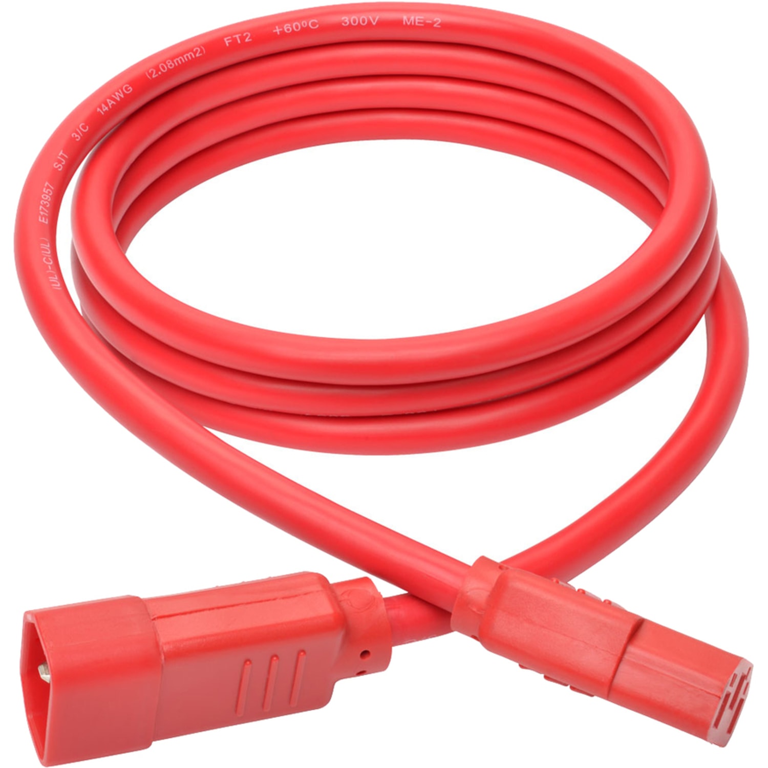 Eaton Tripp Lite Series Heavy-Duty PDU Power Cord, C13 to C14 - 15A, 250V, 14 AWG, 6 ft. (1.83 m), Red - P005006ARD - Image 3