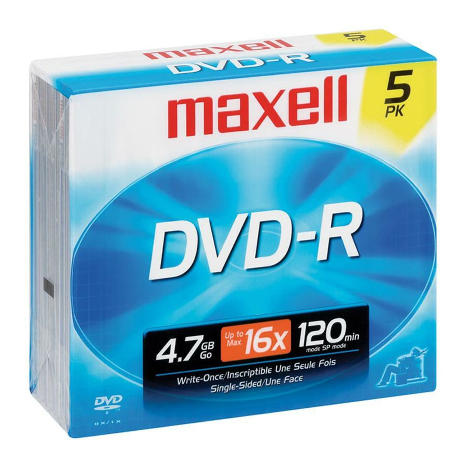 Maxell DVD-R Recordable Discs, 4.7GB/120 Minutes, Pack Of 5 - Image 3