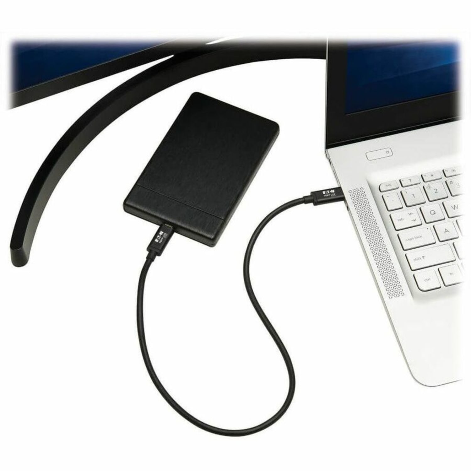 Tripp Lite Thunderbolt 3 Cable 40 Gbps Passive 5A 100W PD 4K USB C M/M 0.5M - First End: 1x USB Type C Male Thunderbolt 3 - MTB300M55AB - Image 5