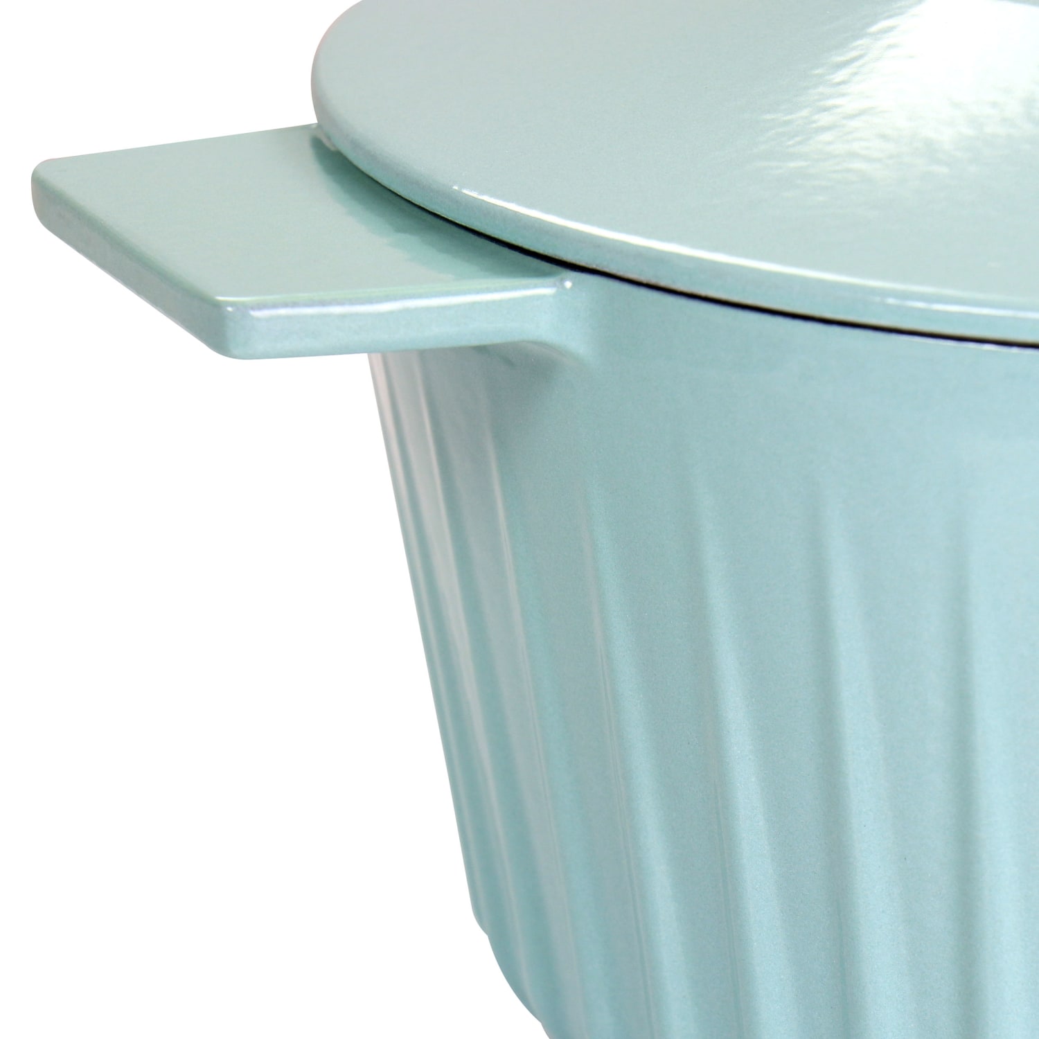 Martha Stewart Enameled Cast Iron Round Dutch Oven With Lid, 5-Quart, Cyan - Image 3