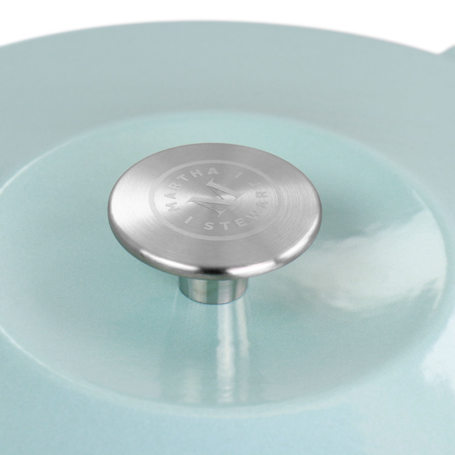 Martha Stewart Enameled Cast Iron Round Dutch Oven With Lid, 5-Quart, Cyan - Image 5