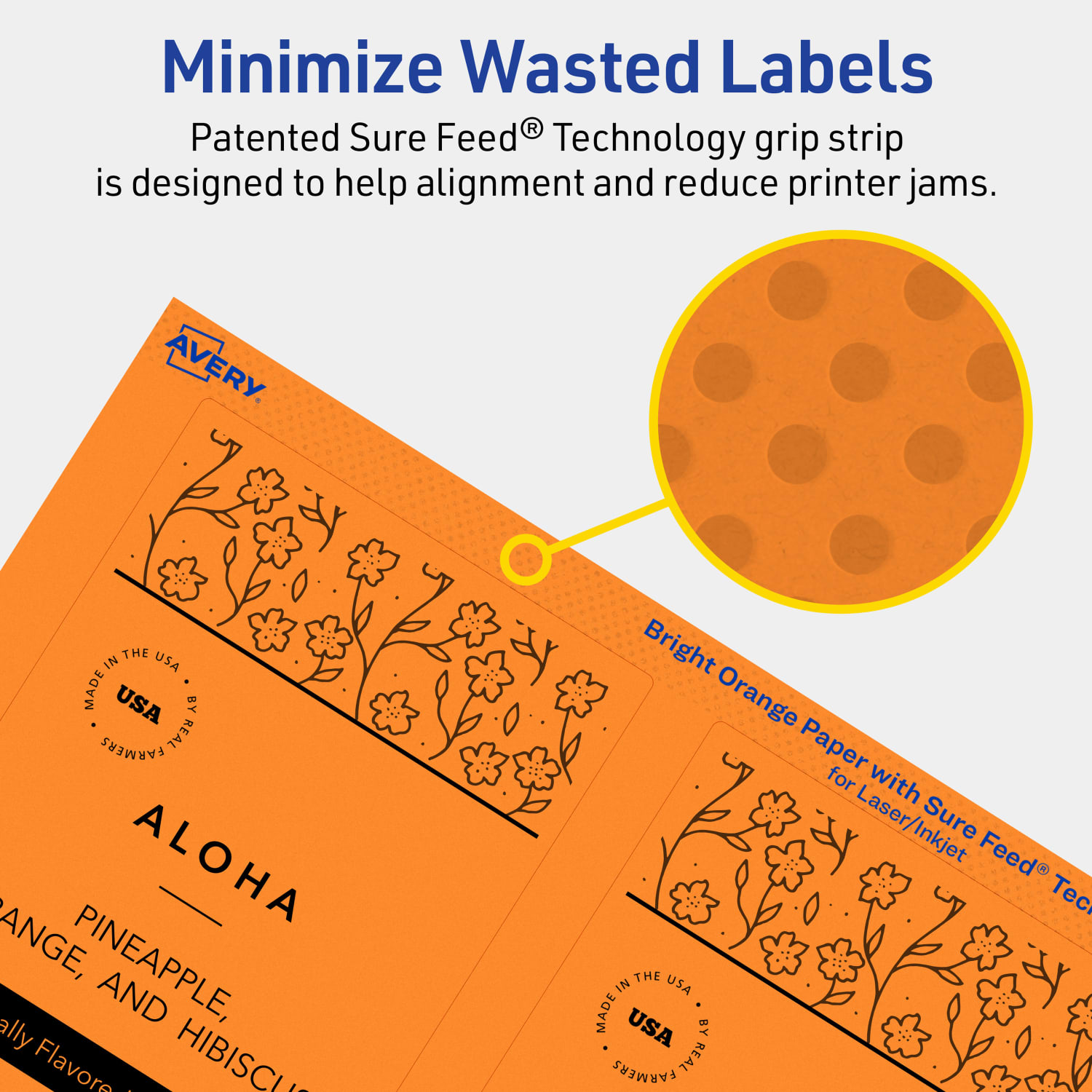 Avery Printable Labels With Sure Feed Technology, 94256-BOP20, Rectangle, 5in x 3-1/2in, Matte Bright Orange, Pack of 80 - Image 5