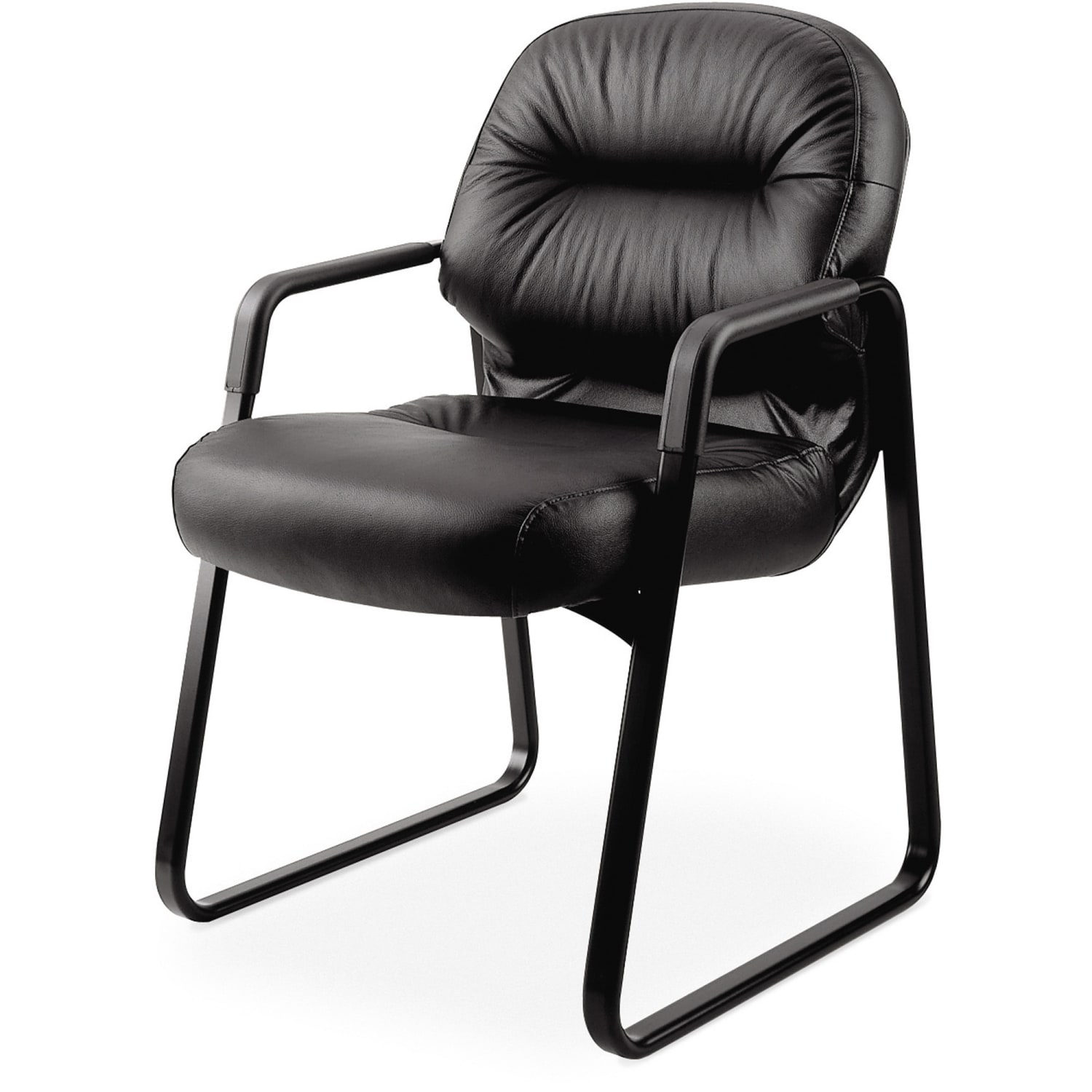 HON PillowSoft Bonded Leather Guest Chair Black PopularChairscom HON Pillow Soft Bonded Leather Guest Chair Black PopularChairscom