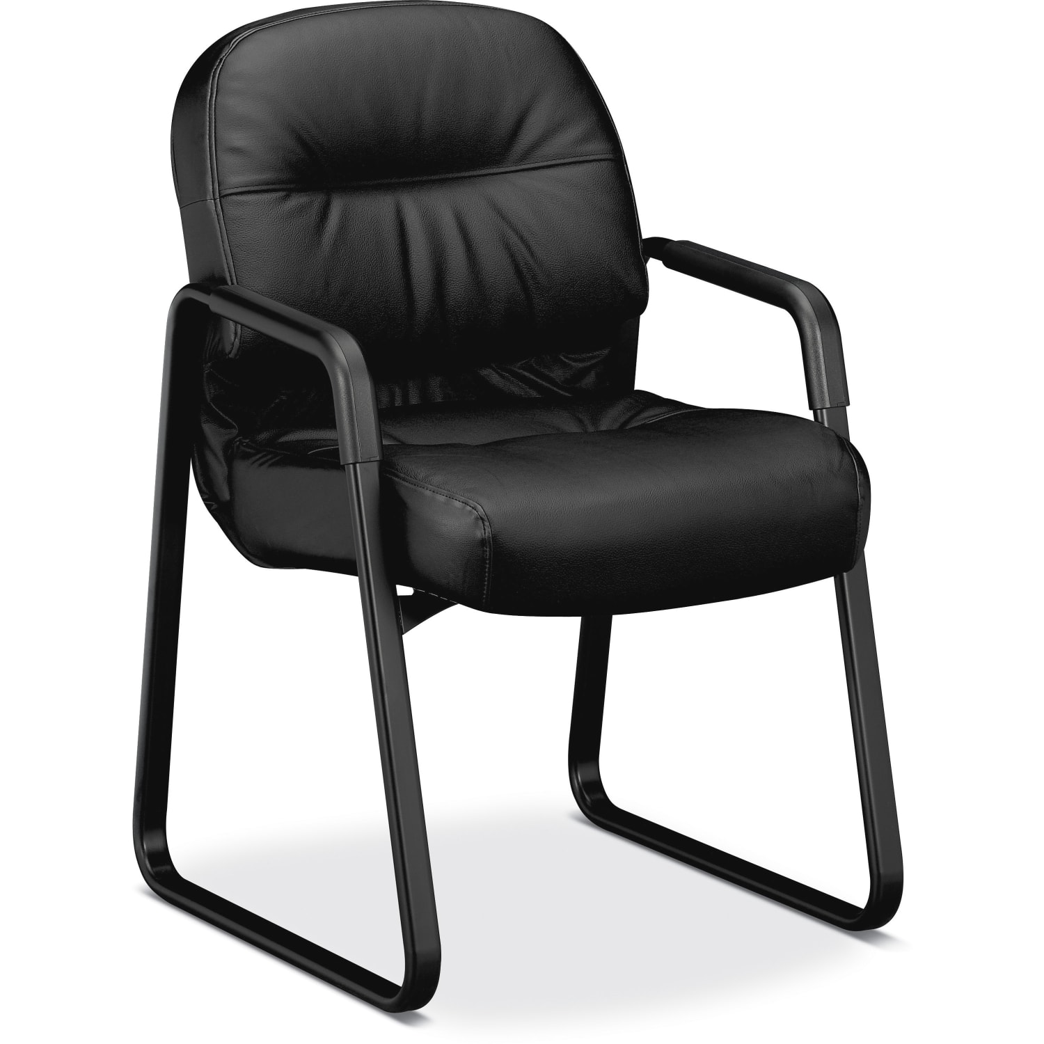 HON PillowSoft Bonded Leather Guest Chair Black PopularChairscom HON Pillow Soft Bonded Leather Guest Chair Black PopularChairscom