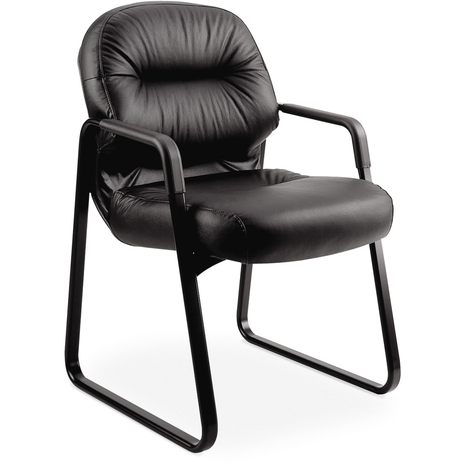 HON PillowSoft Bonded Leather Guest Chair Black PopularChairscom HON Pillow Soft Bonded Leather Guest Chair Black PopularChairscom