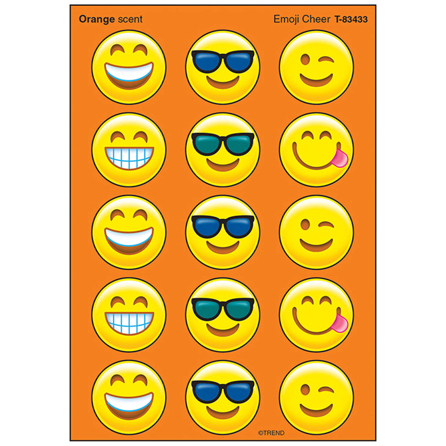 Trend Stinky Stickers, Emoji Cheer/Orange, 60 Per Pack, 6 Packs - Image 3