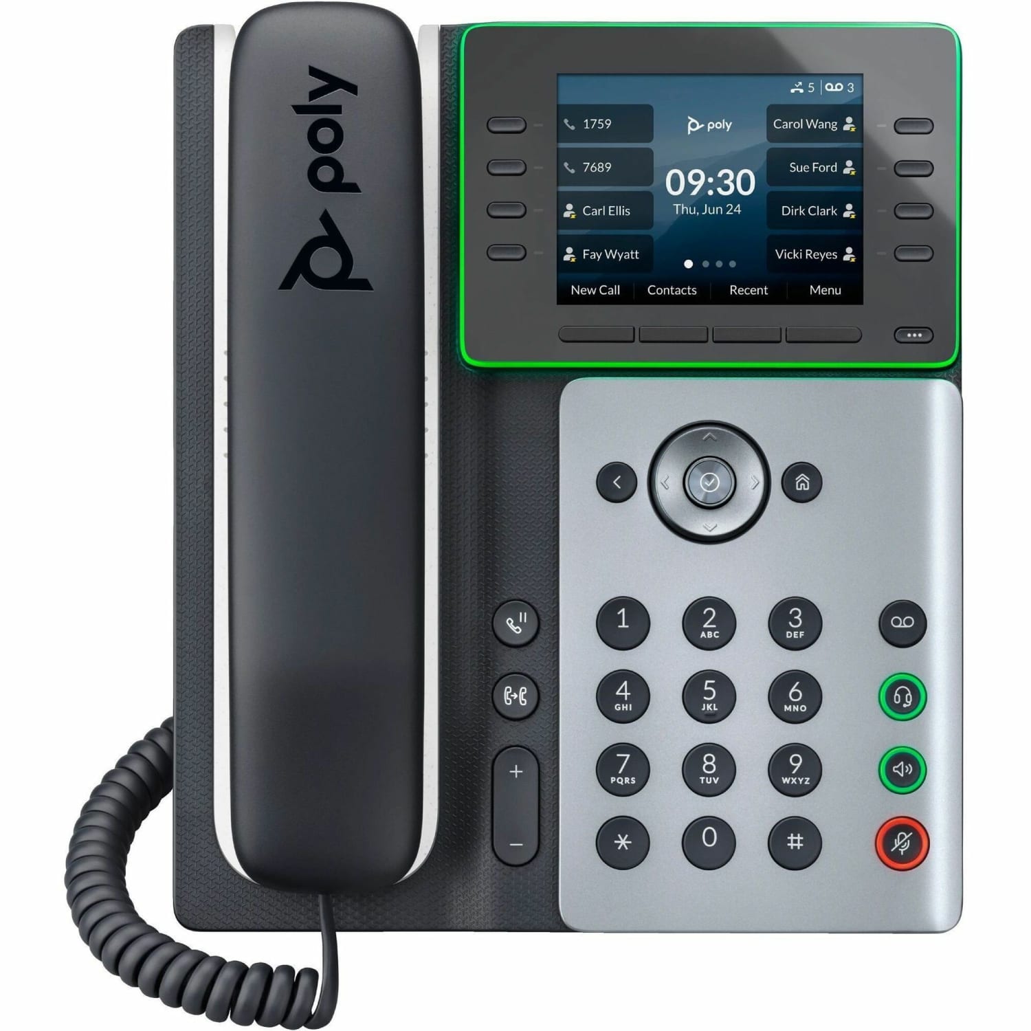 Poly Edge E350 IP Phone, Corded/Cordless, Black