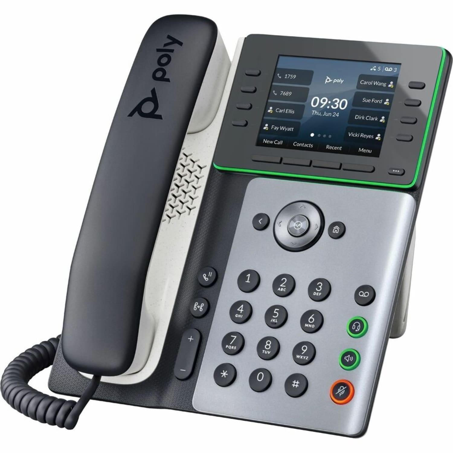Poly Edge E350 IP Phone, Corded/Cordless, Black - Image 5