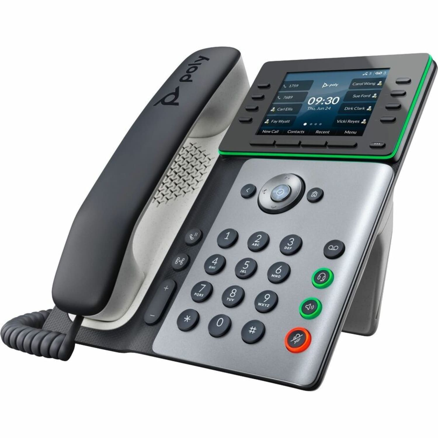 Poly Edge E350 IP Phone, Corded/Cordless, Black - Image 6