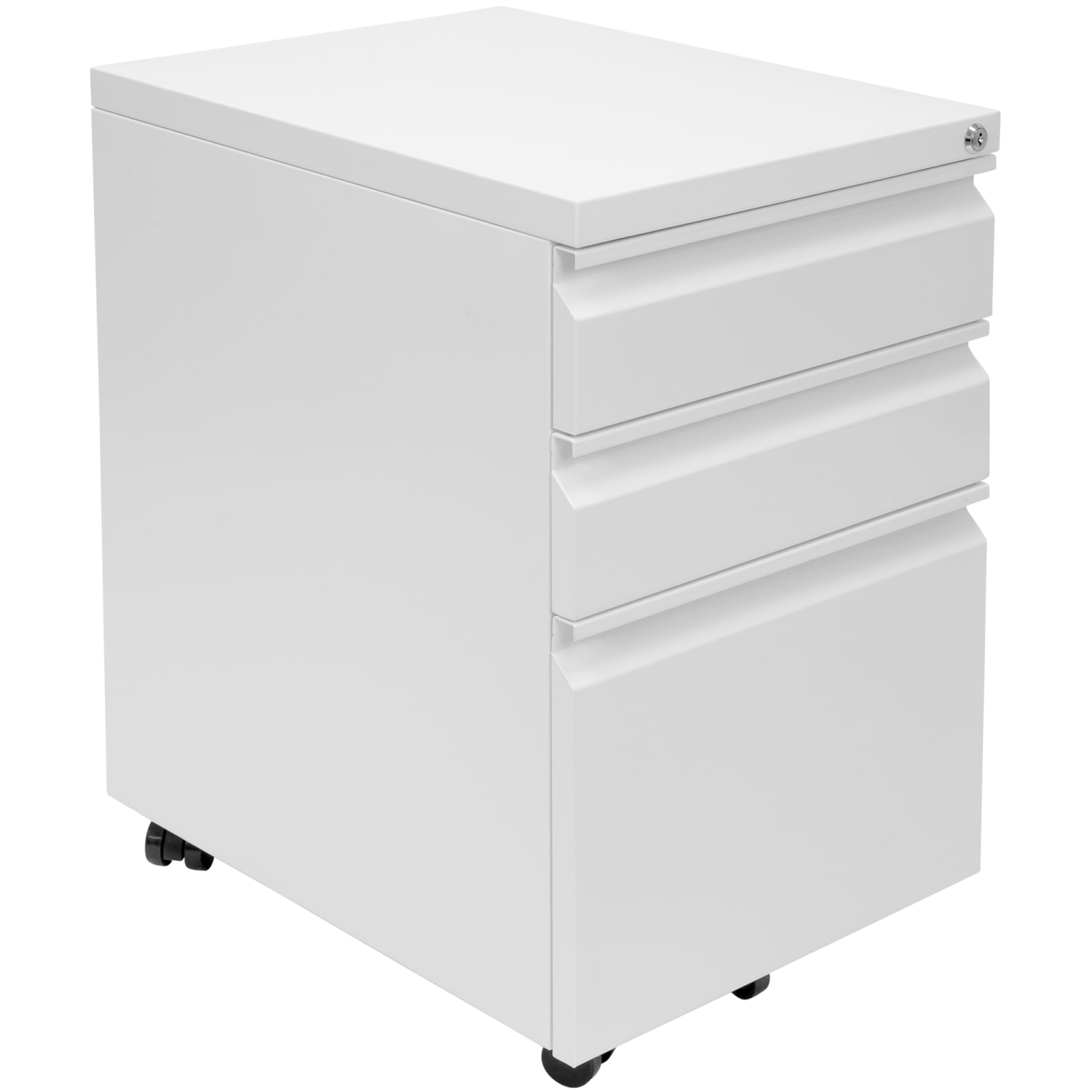 Mount-It! 20inD Vertical 3-Drawer Mobile File Cabinet, White