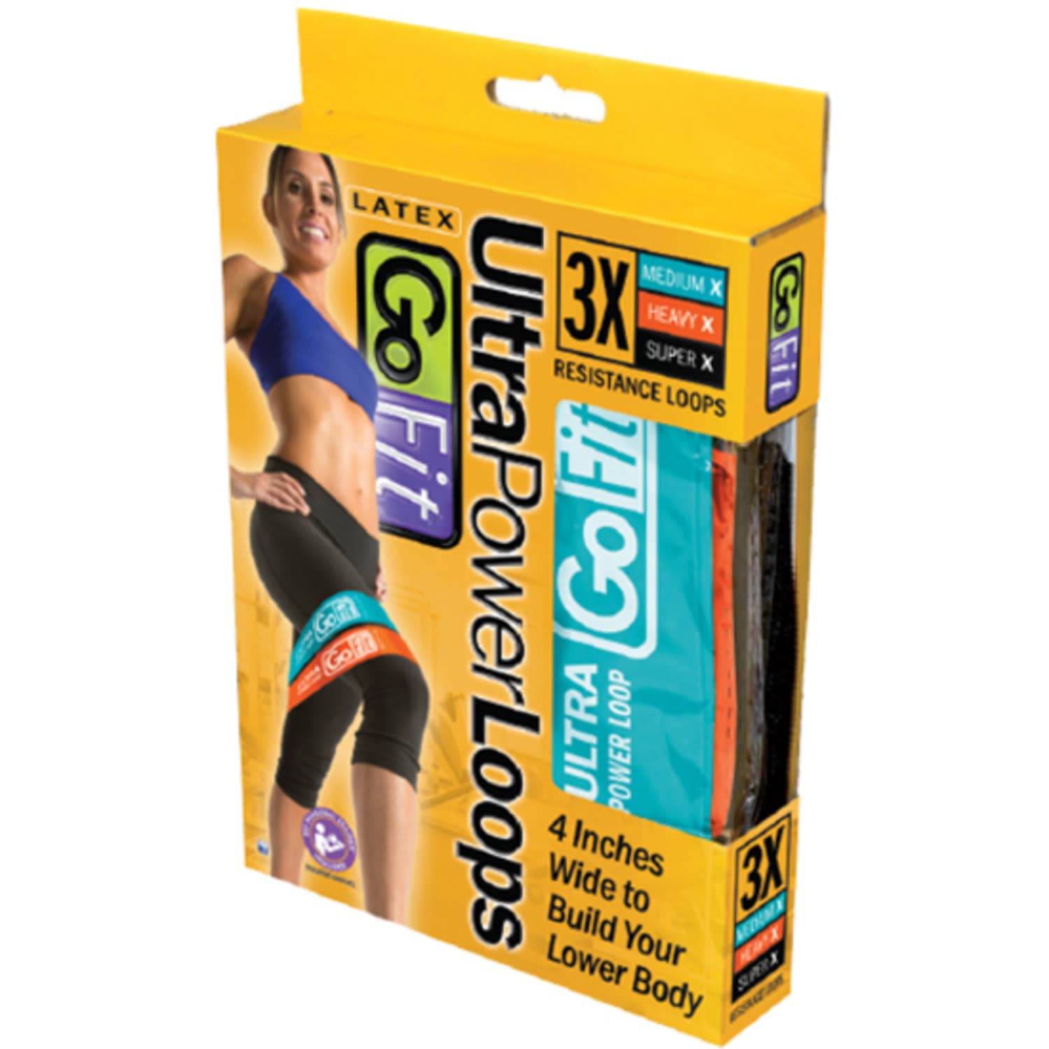 GoFit Ultra Power Loops - Teal, Orange, Black - Image 4
