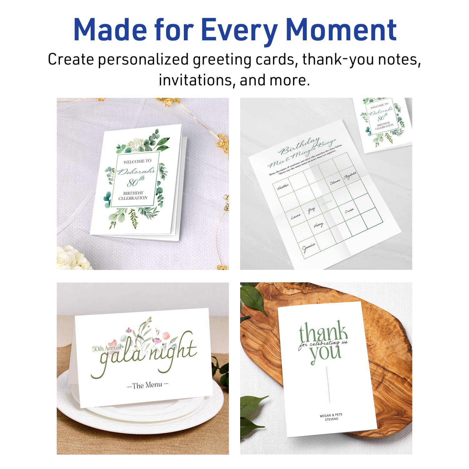 Avery Printable Note Cards With Envelopes, 4.25in x 5.5in, White, Pack Of 60 Blank Note Cards For Laser Printers - Image 5