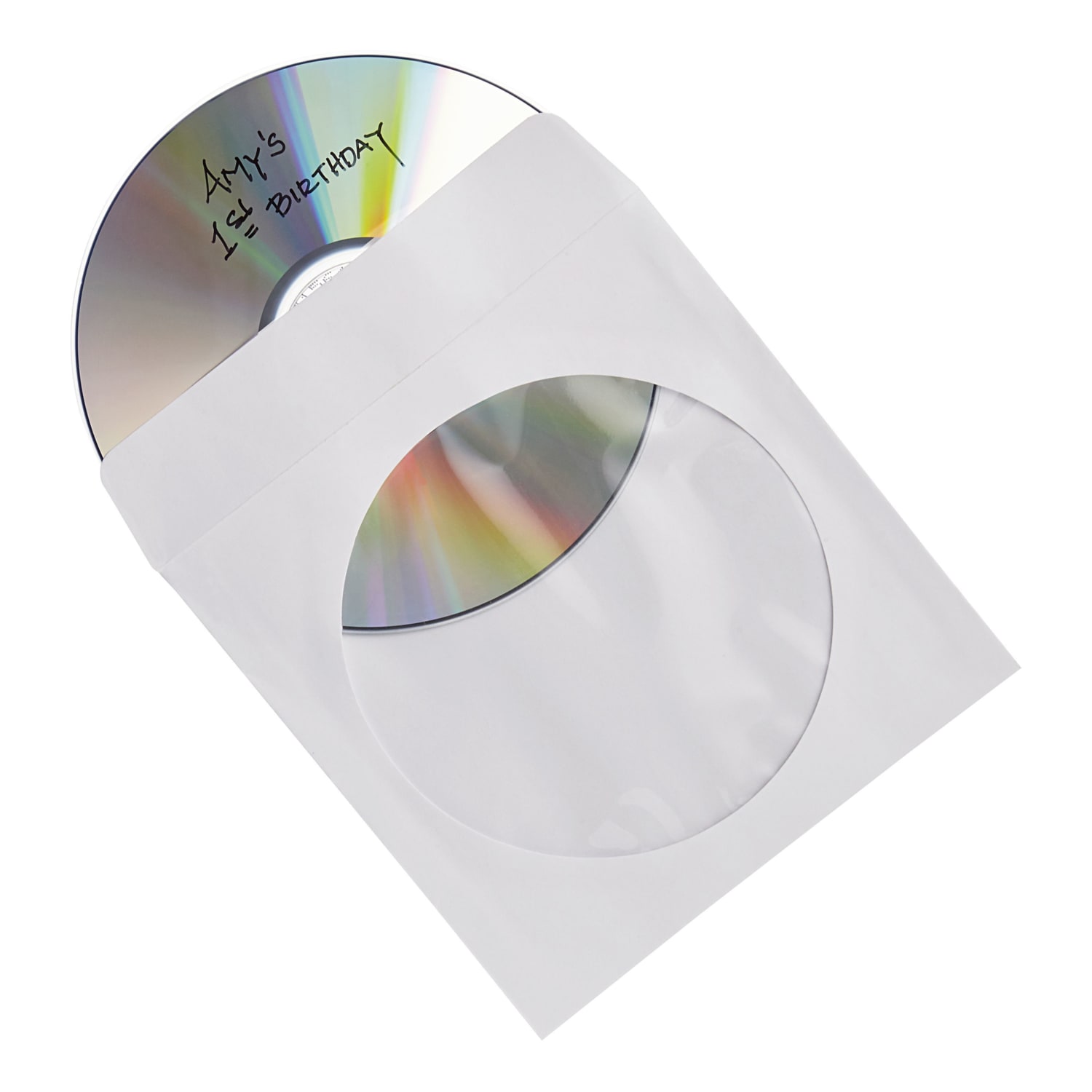 Verbatim CD/DVD Paper Storage Sleeves, White, Box Of 100 Sleeves - Image 3