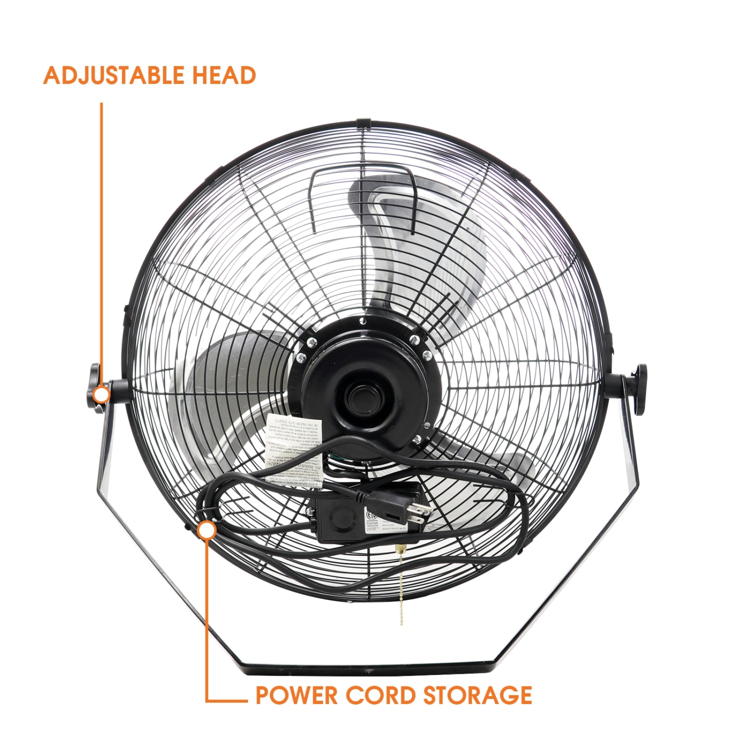 Vie Air Dual-Function 18in Tilting Floor Fan, Black - Image 4