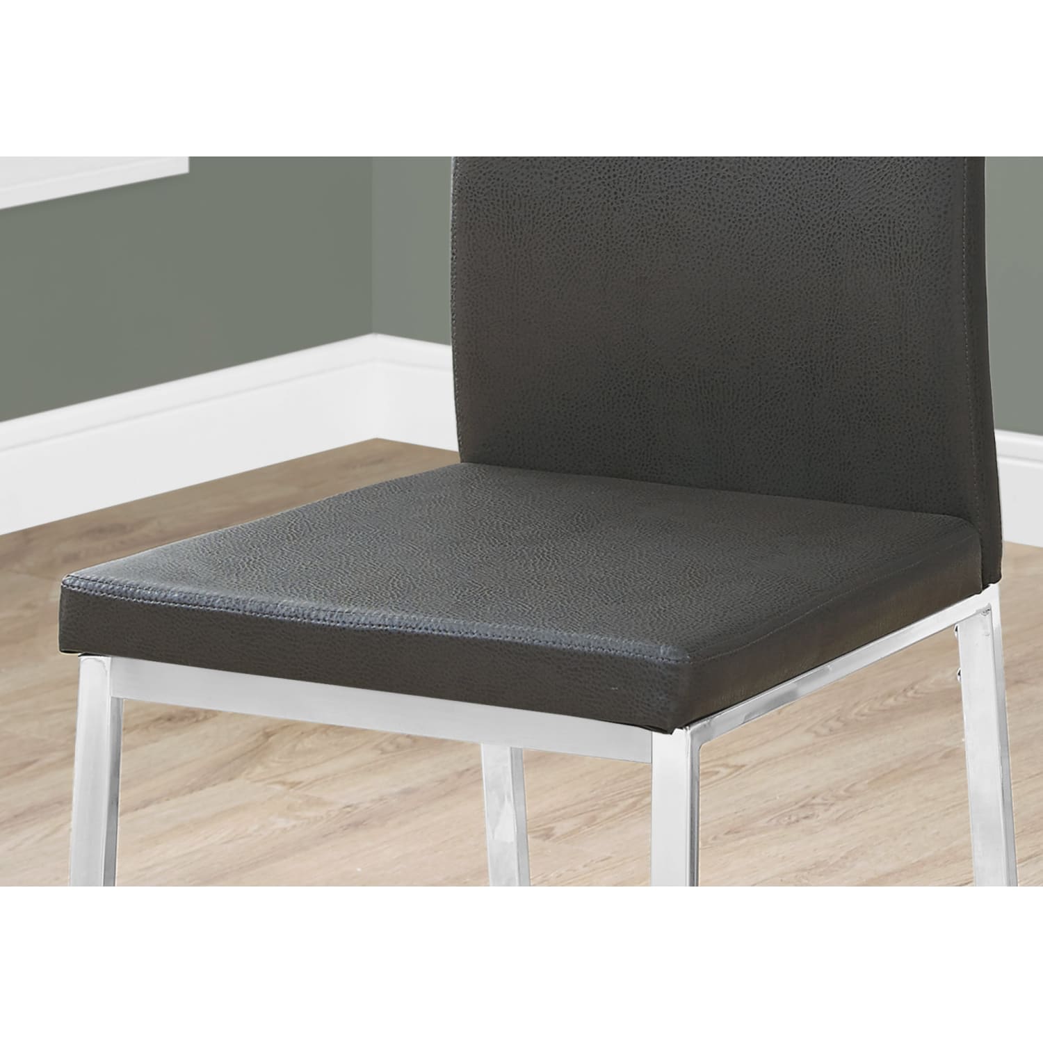 Monarch Specialties Shasha Dining Chairs, Gray/Chrome, Set Of 2 Chairs - Image 4