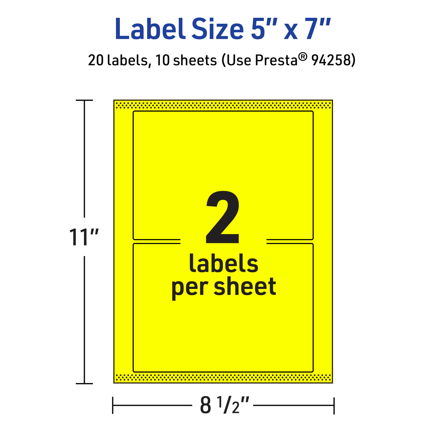 Avery Printable Labels With Sure Feed Technology, 94258-NYP10, Rectangle, 5in x 7in, Matte Neon Yellow, Pack of 20 - Image 6